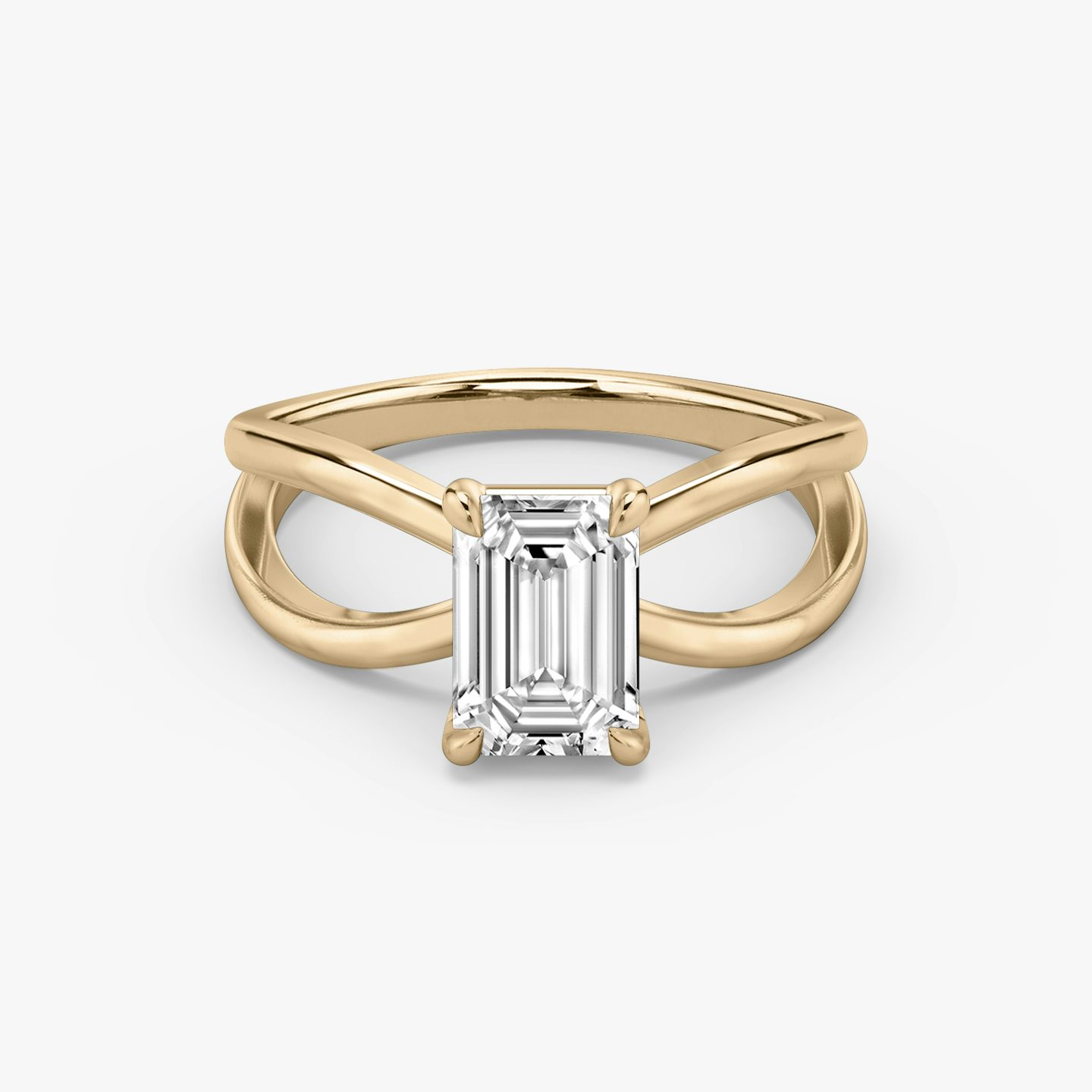 The Duet | Emerald | 14k | Rose Gold | bandAccent: Plain | diamondOrientation: vertical | caratWeight: other