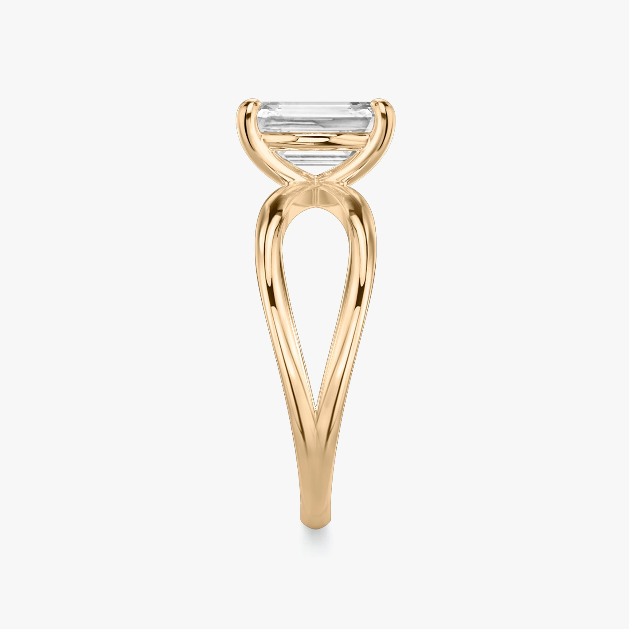 The Duet | Emerald | 14k | Rose Gold | bandAccent: Plain | diamondOrientation: vertical | caratWeight: other