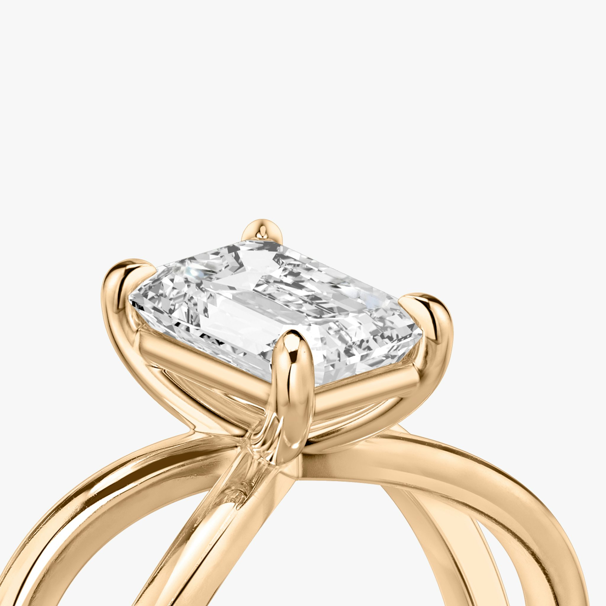 The Duet | Emerald | 14k | Rose Gold | bandAccent: Plain | diamondOrientation: vertical | caratWeight: other