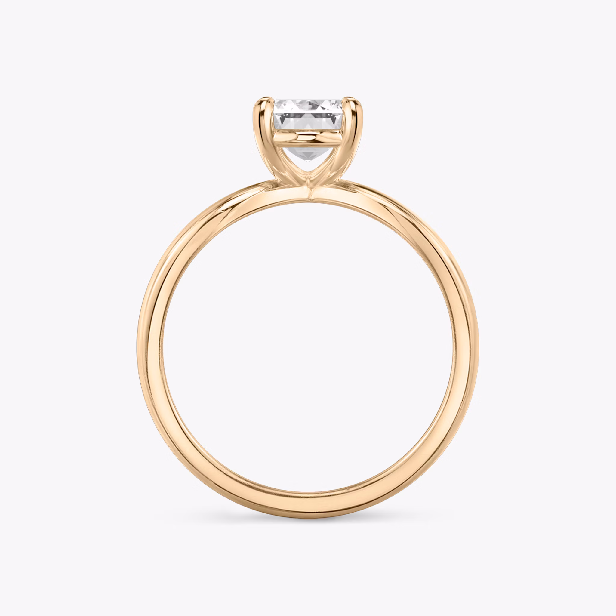 The Duet | Emerald | 14k | Rose Gold | bandAccent: Plain | diamondOrientation: vertical | caratWeight: other