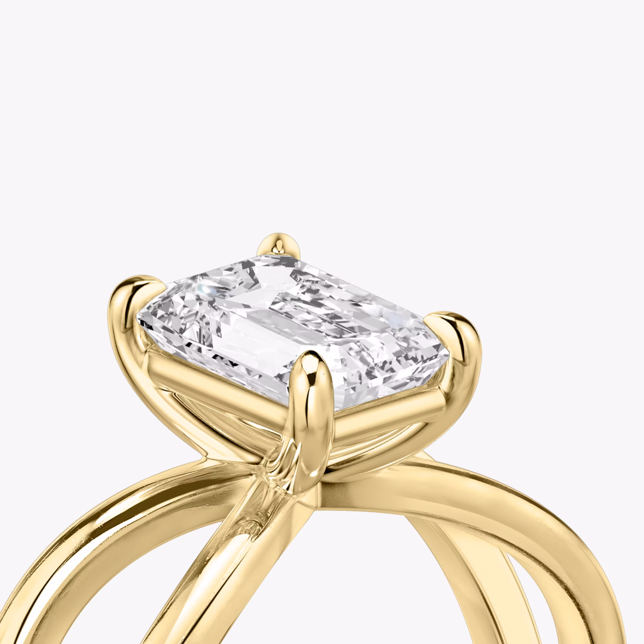 The Duet | Emerald | 18k | Yellow Gold | bandAccent: Plain | diamondOrientation: vertical | caratWeight: other