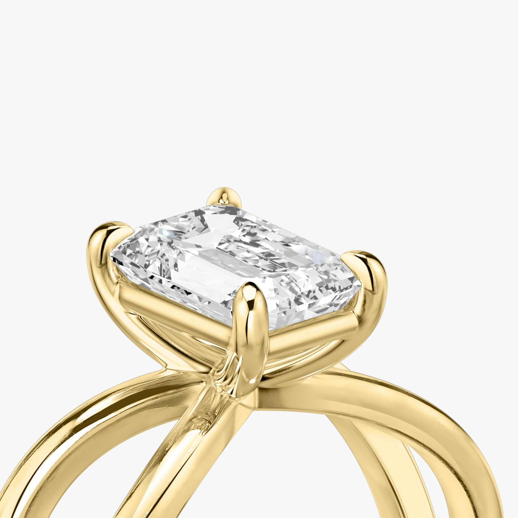 The Duet | Emerald | 18k | Yellow Gold | bandAccent: Plain | diamondOrientation: vertical | caratWeight: other