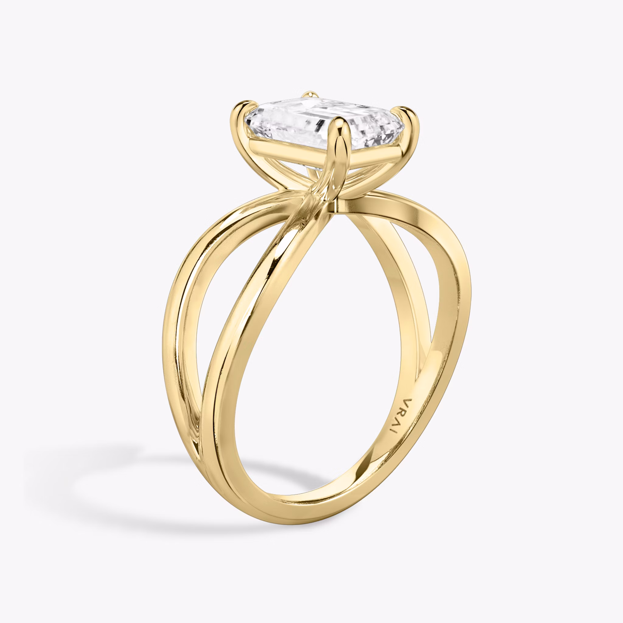 The Duet | Emerald | 18k | Yellow Gold | bandAccent: Plain | diamondOrientation: vertical | caratWeight: other