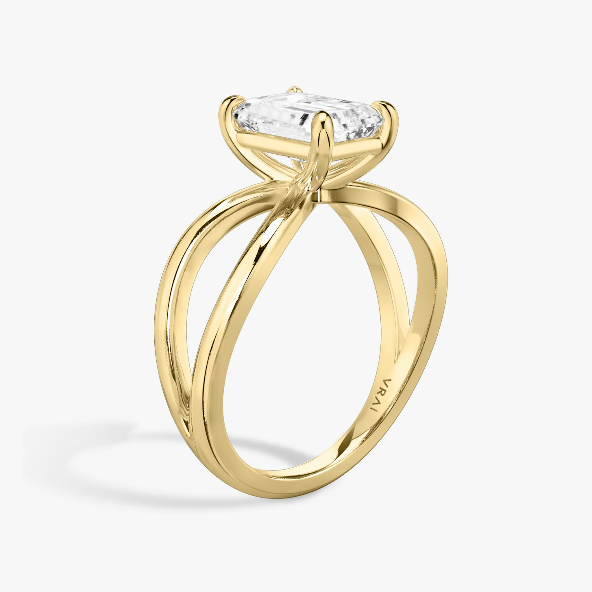 The Duet | Emerald | 18k | Yellow Gold | bandAccent: Plain | diamondOrientation: vertical | caratWeight: other