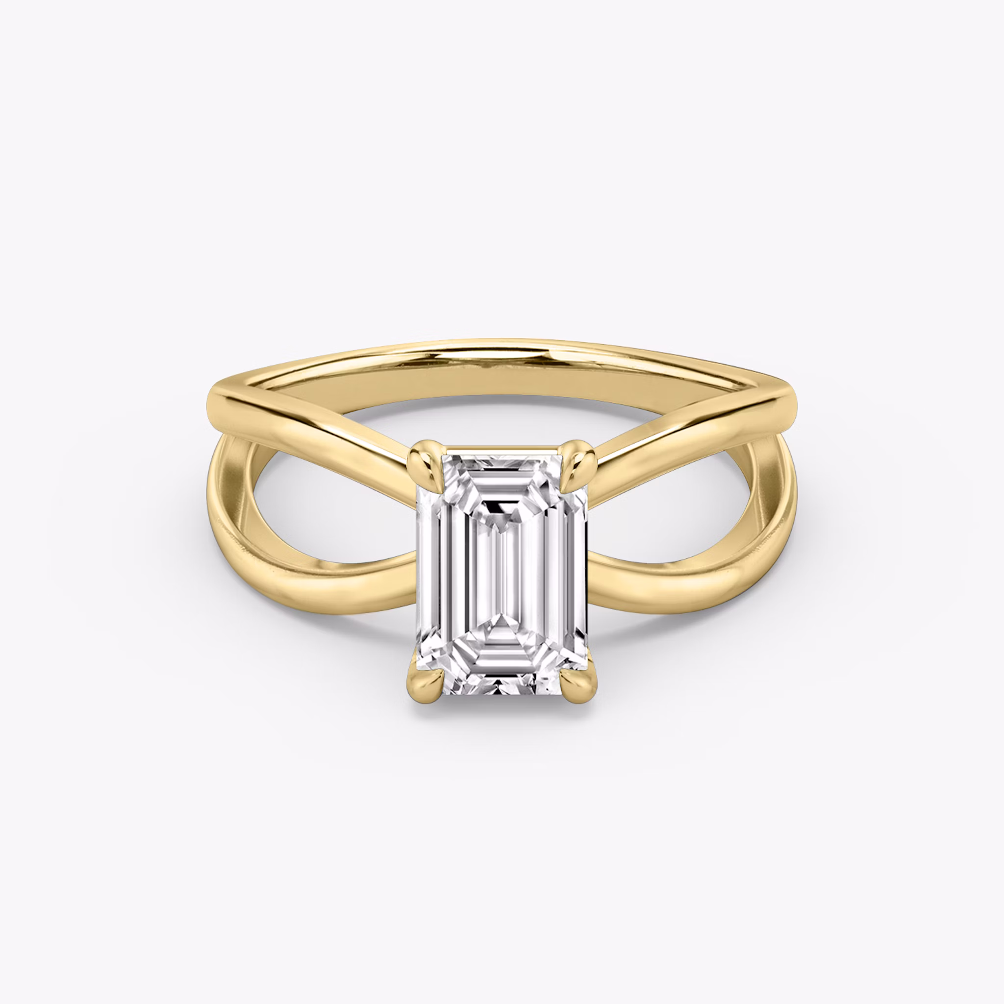 The Duet | Emerald | 18k | Yellow Gold | bandAccent: Plain | diamondOrientation: vertical | caratWeight: other