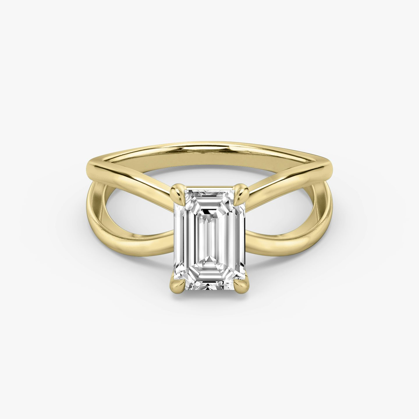 The Duet | Emerald | 18k | Yellow Gold | bandAccent: Plain | diamondOrientation: vertical | caratWeight: other