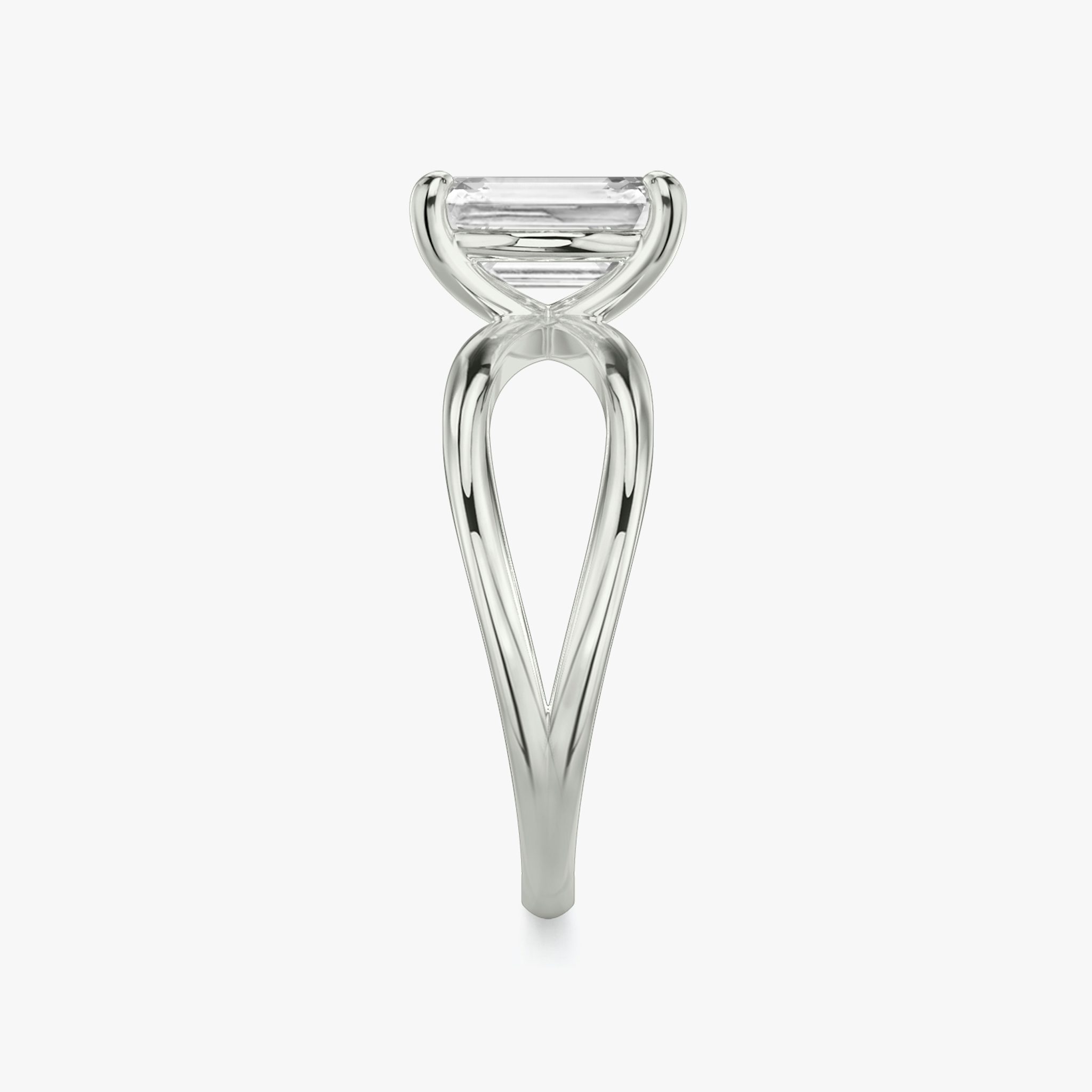 The Duet | Emerald | Platinum | bandAccent: Plain | diamondOrientation: vertical | caratWeight: other