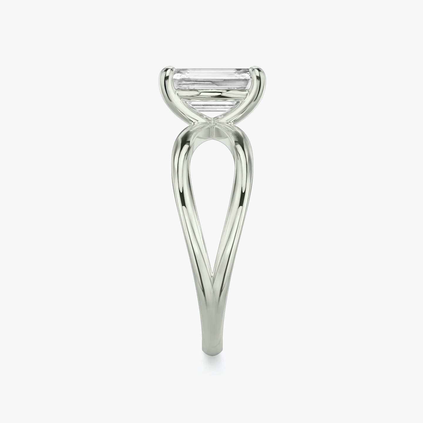 The Duet | Emerald | 18k | White Gold | bandAccent: Plain | diamondOrientation: vertical | caratWeight: other