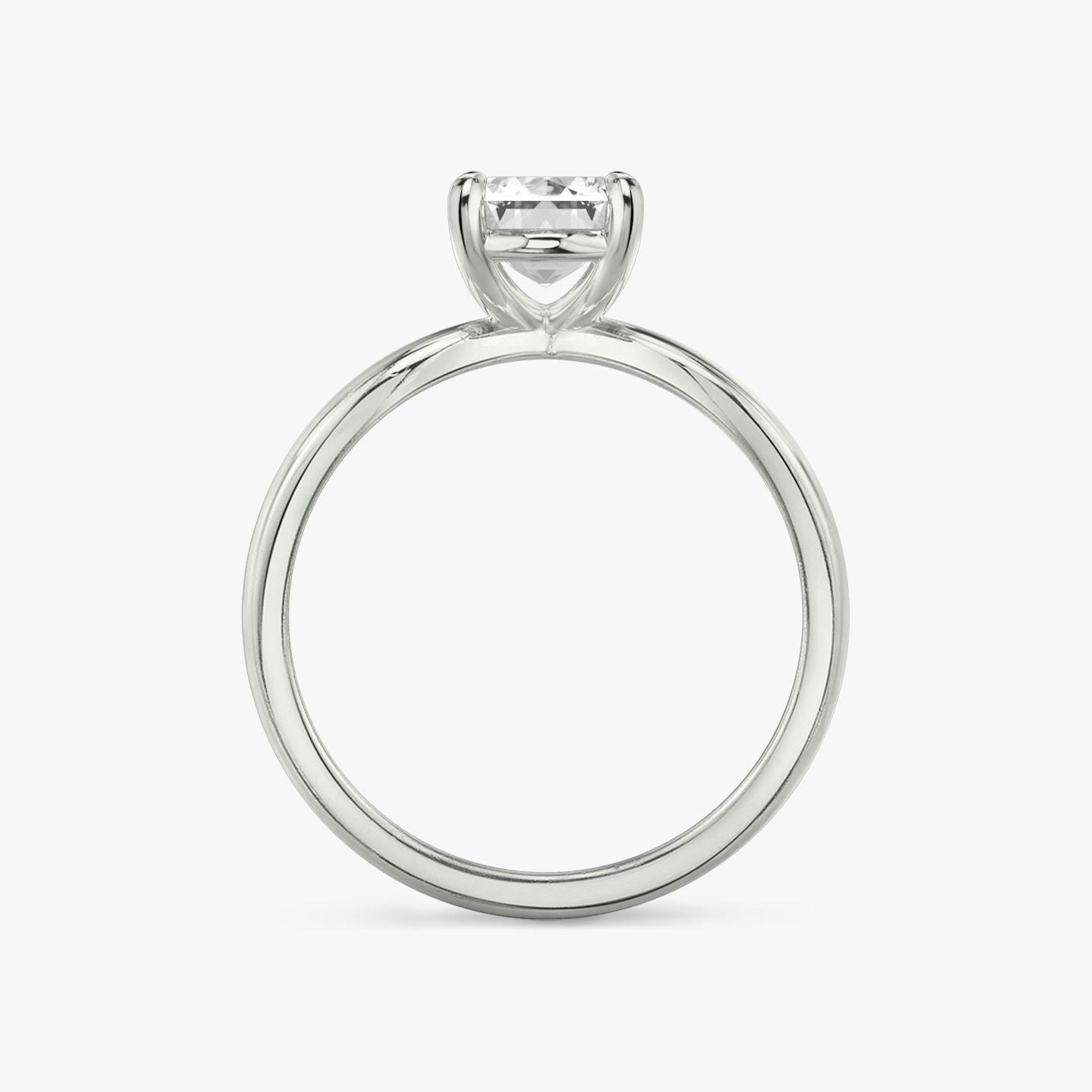 The Duet | Emerald | 18k | White Gold | bandAccent: Plain | diamondOrientation: vertical | caratWeight: other