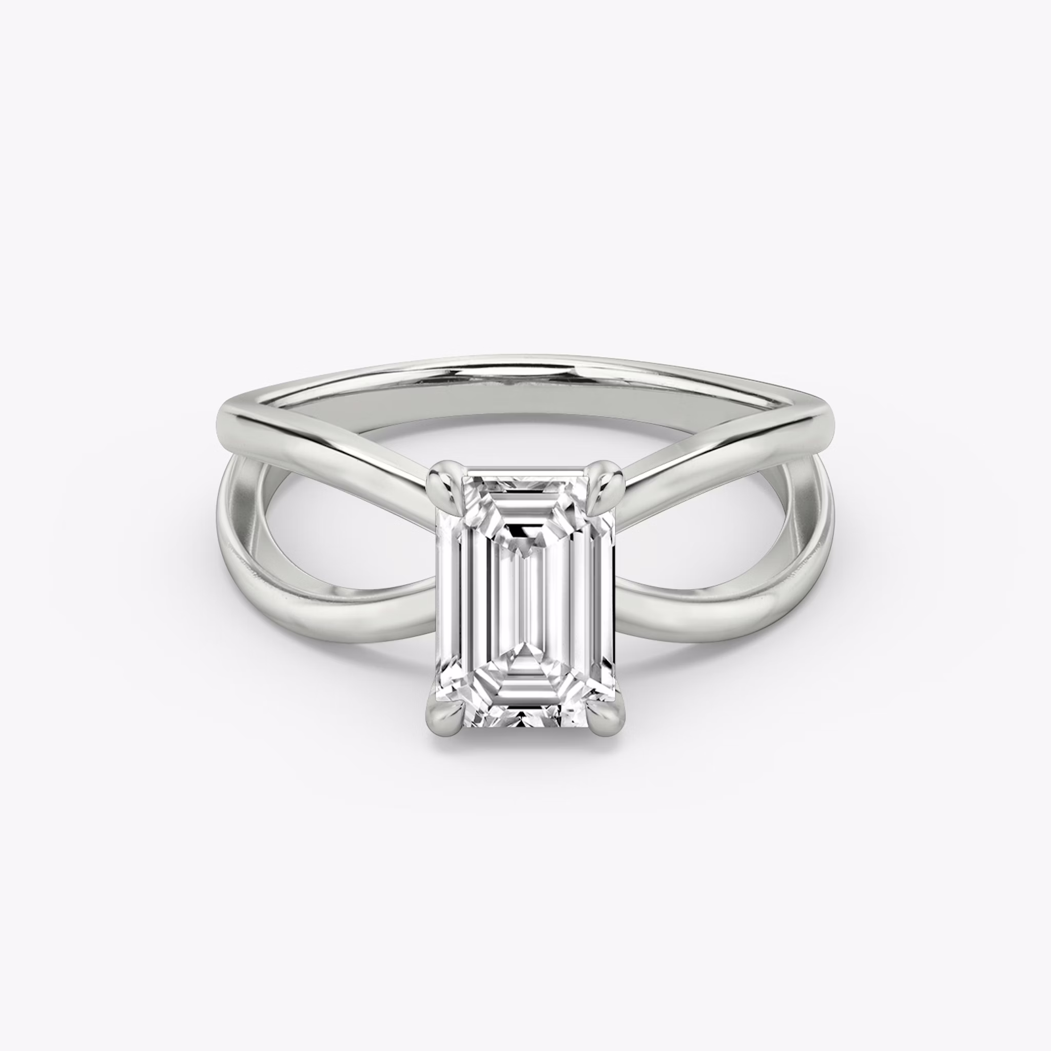 The Duet | Emerald | Platinum | bandAccent: Plain | diamondOrientation: vertical | caratWeight: other