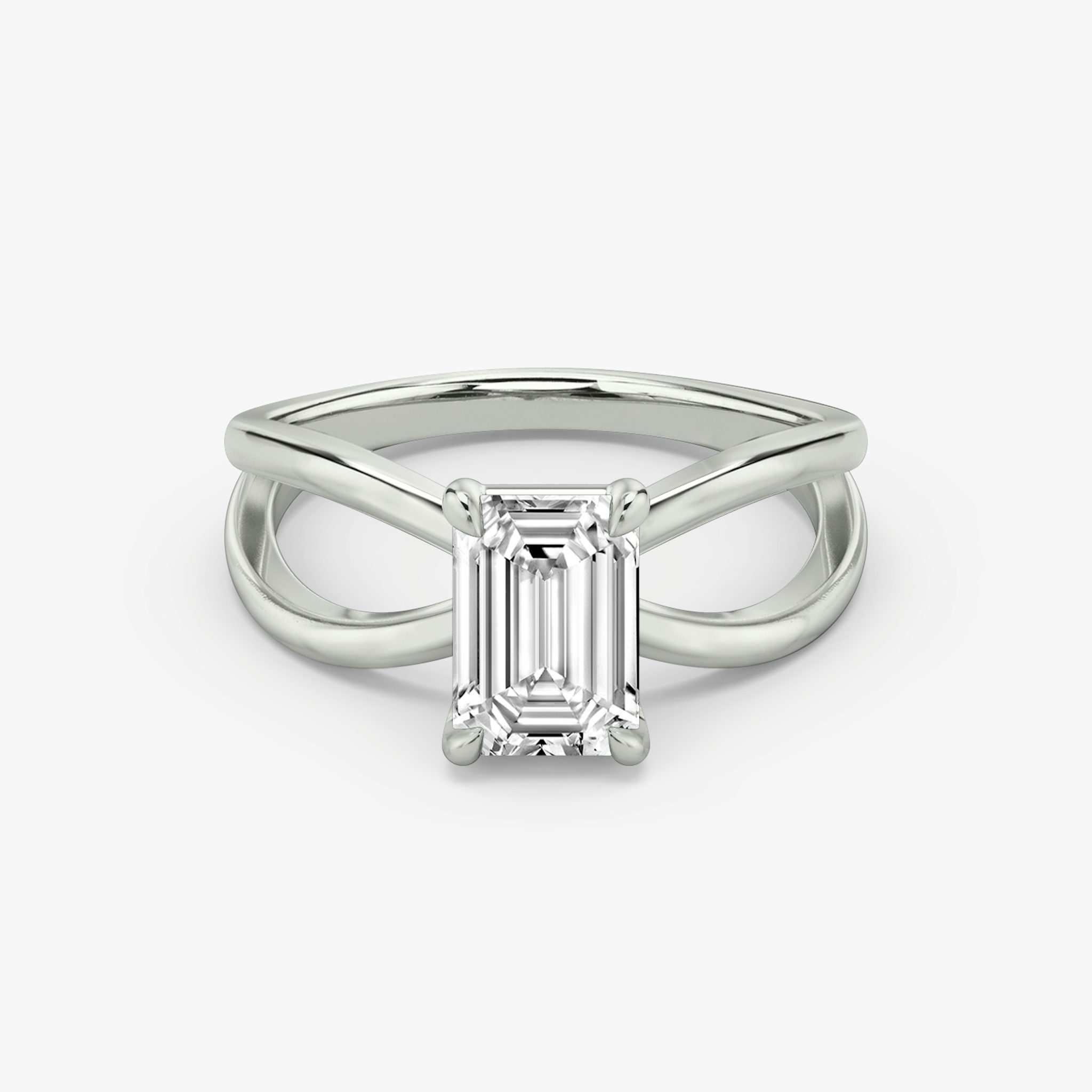 The Duet | Emerald | Platinum | bandAccent: Plain | diamondOrientation: vertical | caratWeight: other
