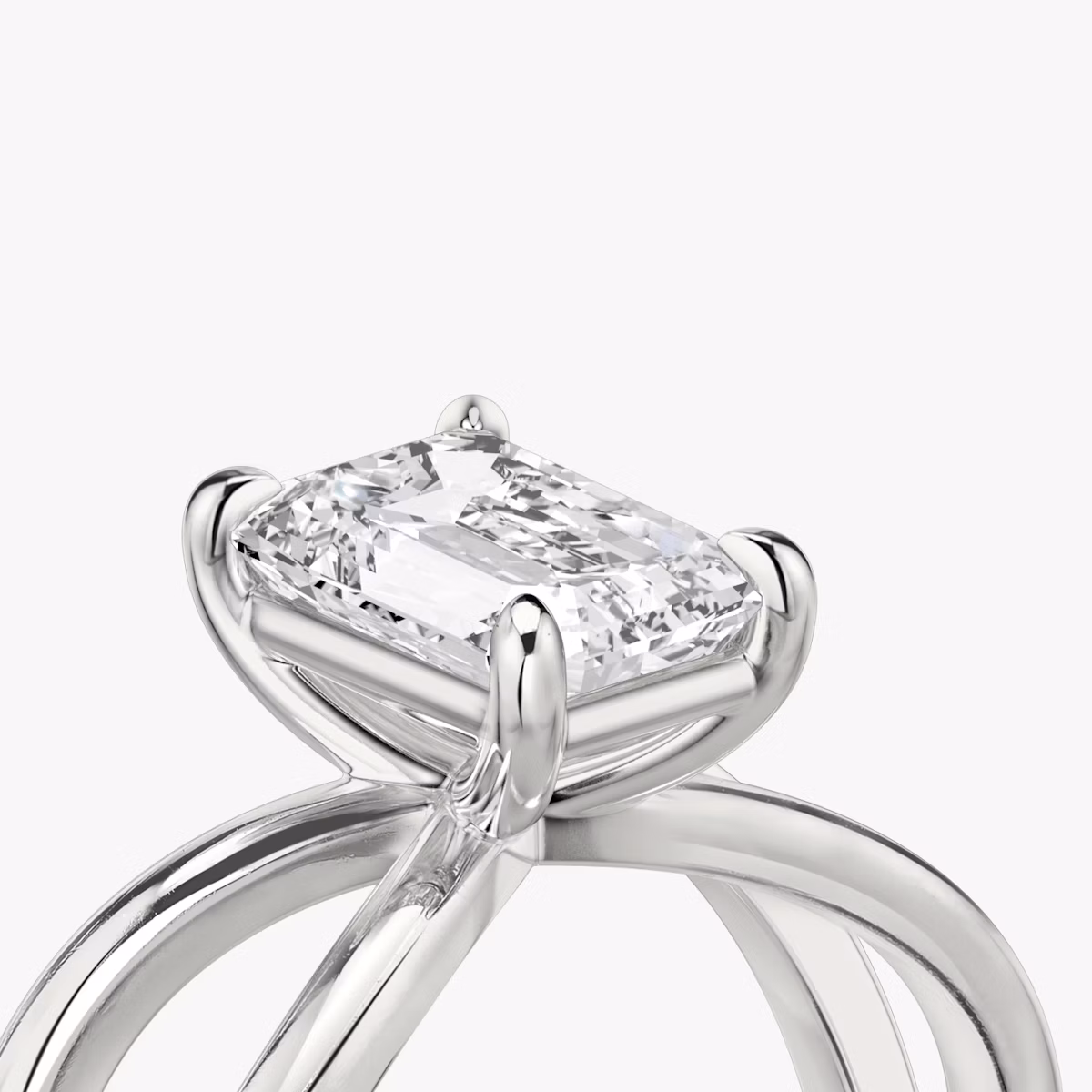 The Duet | Emerald | Platinum | bandAccent: Plain | diamondOrientation: vertical | caratWeight: other