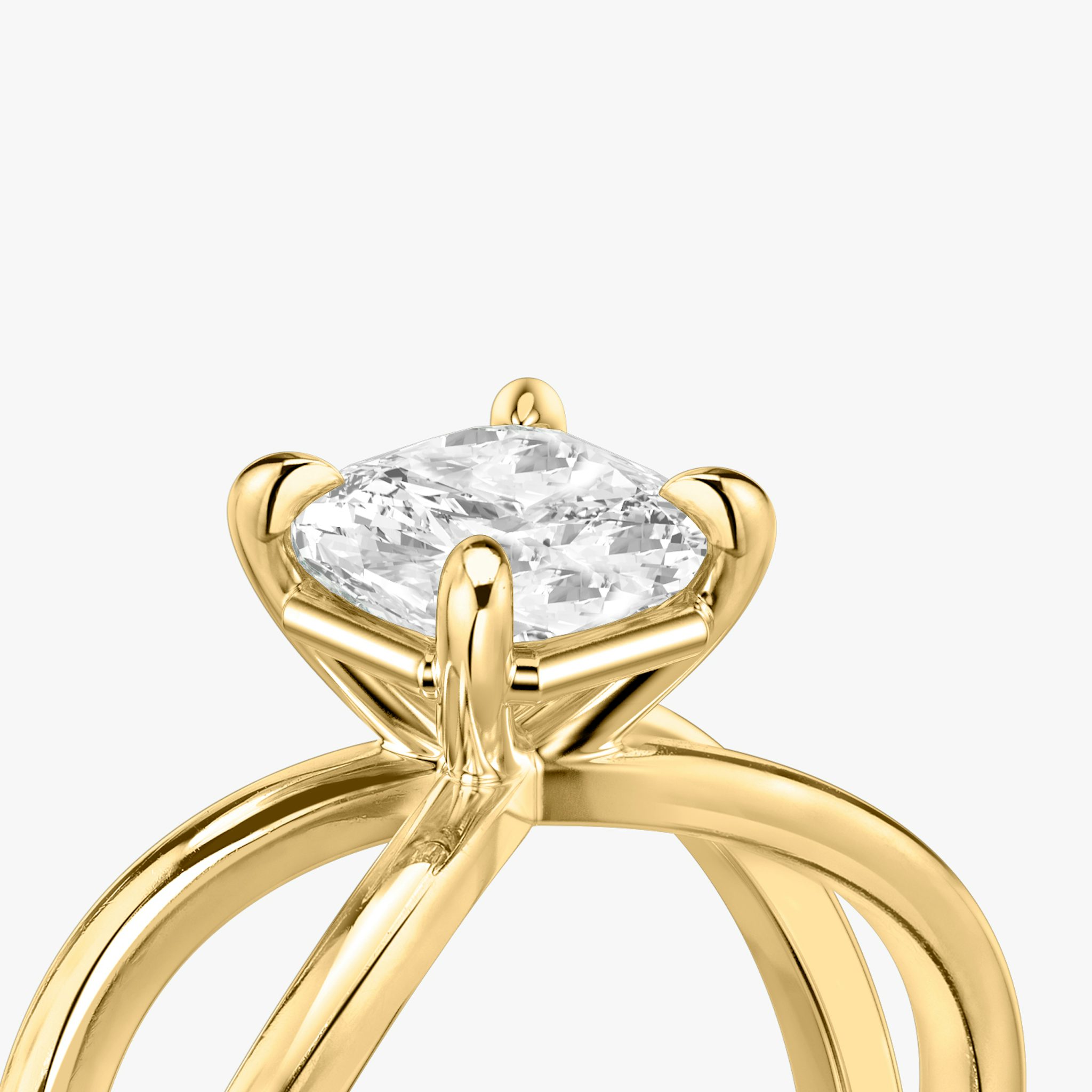 The Duet | Cushion | 18k | Yellow Gold | bandAccent: Plain | diamondOrientation: vertical | caratWeight: other