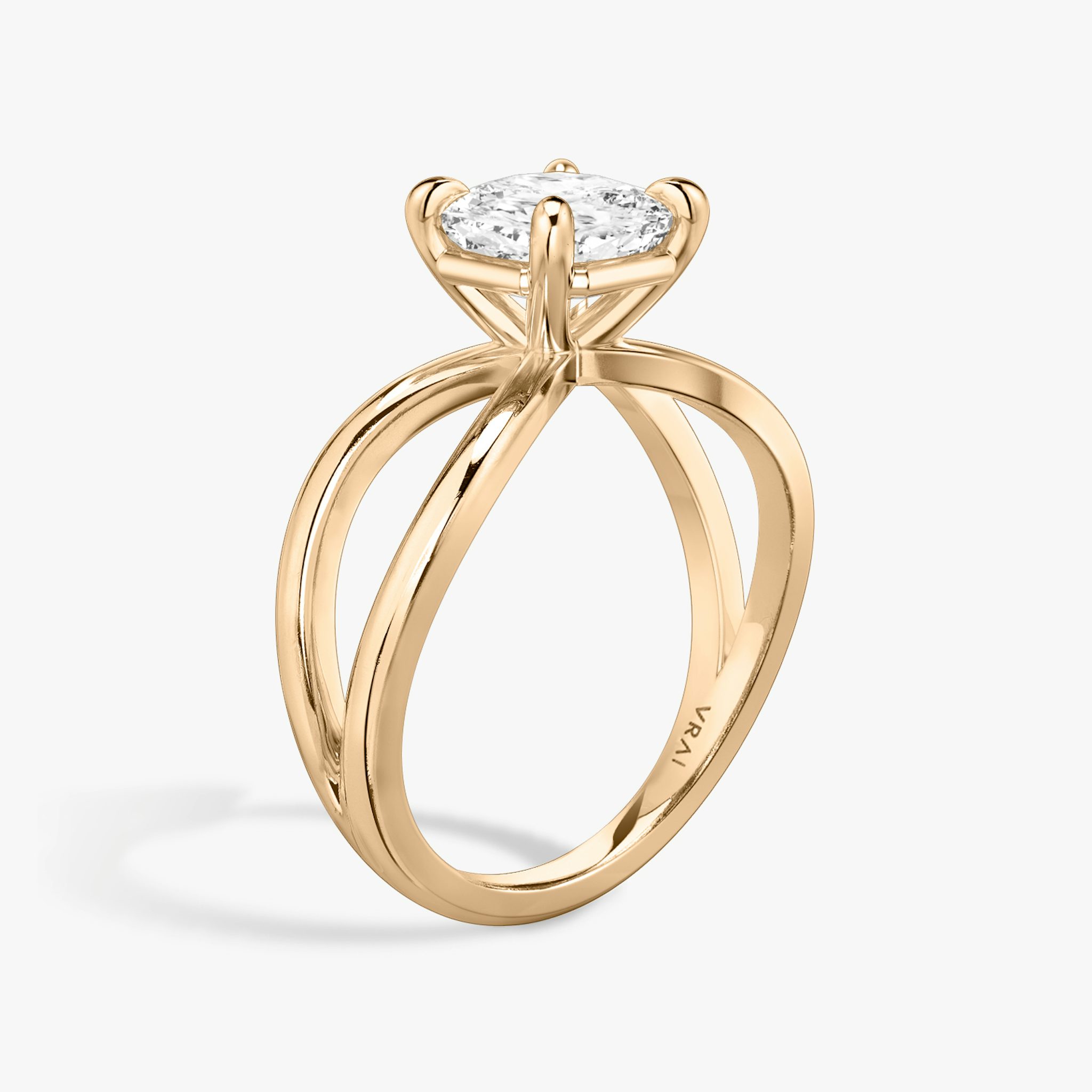The Duet | Cushion | 14k | Rose Gold | bandAccent: Plain | diamondOrientation: vertical | caratWeight: other