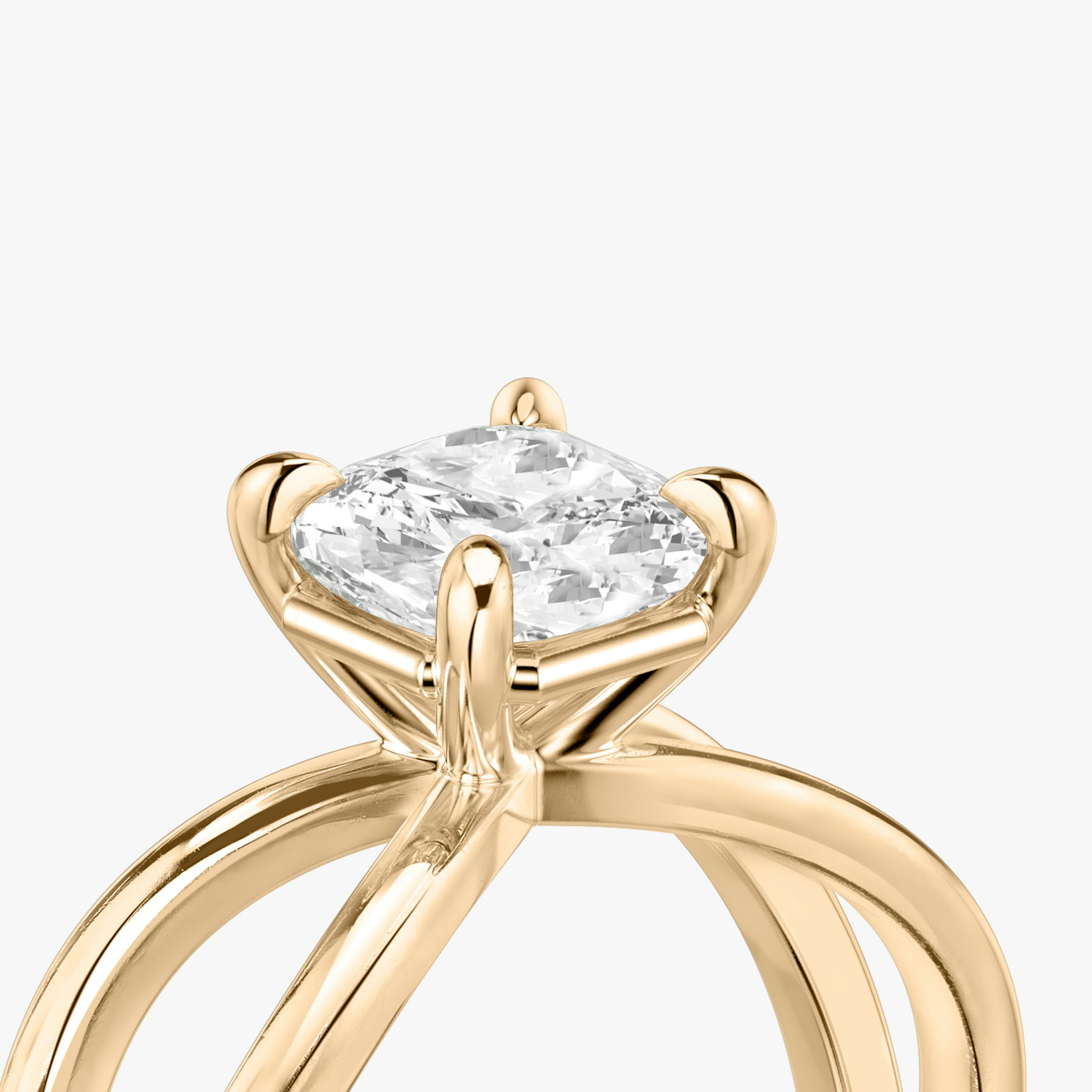 The Duet | Cushion | 14k | Rose Gold | bandAccent: Plain | diamondOrientation: vertical | caratWeight: other