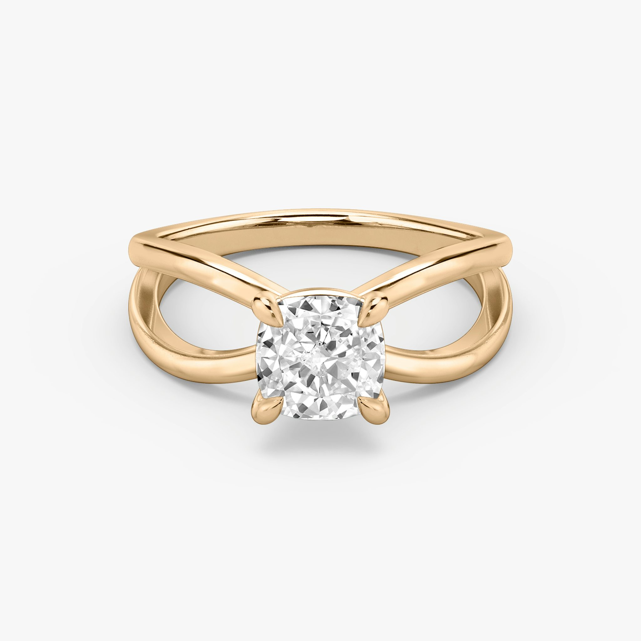 The Duet | Cushion | 14k | Rose Gold | bandAccent: Plain | diamondOrientation: vertical | caratWeight: other