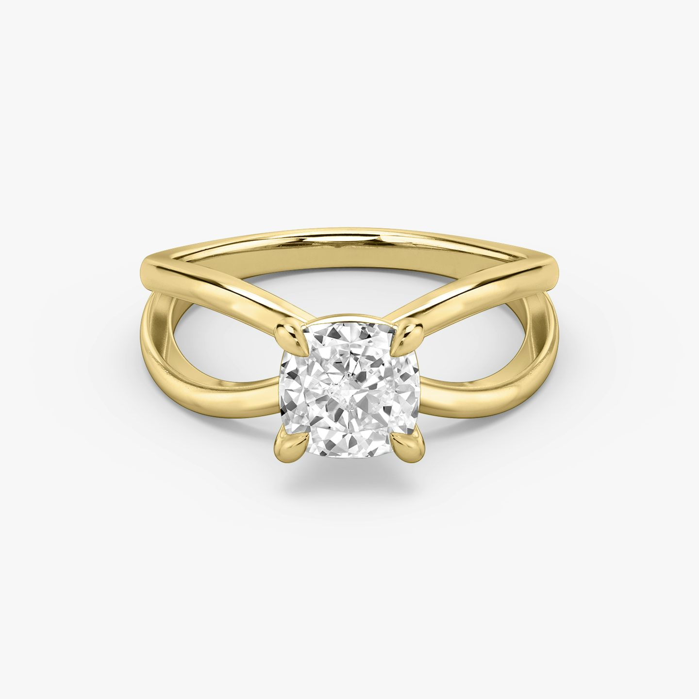 The Duet | Cushion | 18k | Yellow Gold | bandAccent: Plain | diamondOrientation: vertical | caratWeight: other