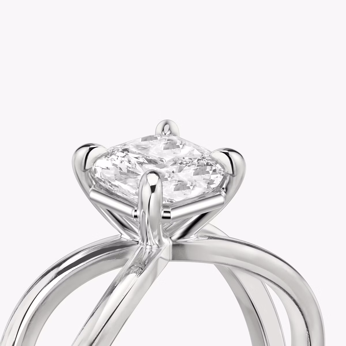 The Duet | Cushion | 18k | White Gold | bandAccent: Plain | diamondOrientation: vertical | caratWeight: other