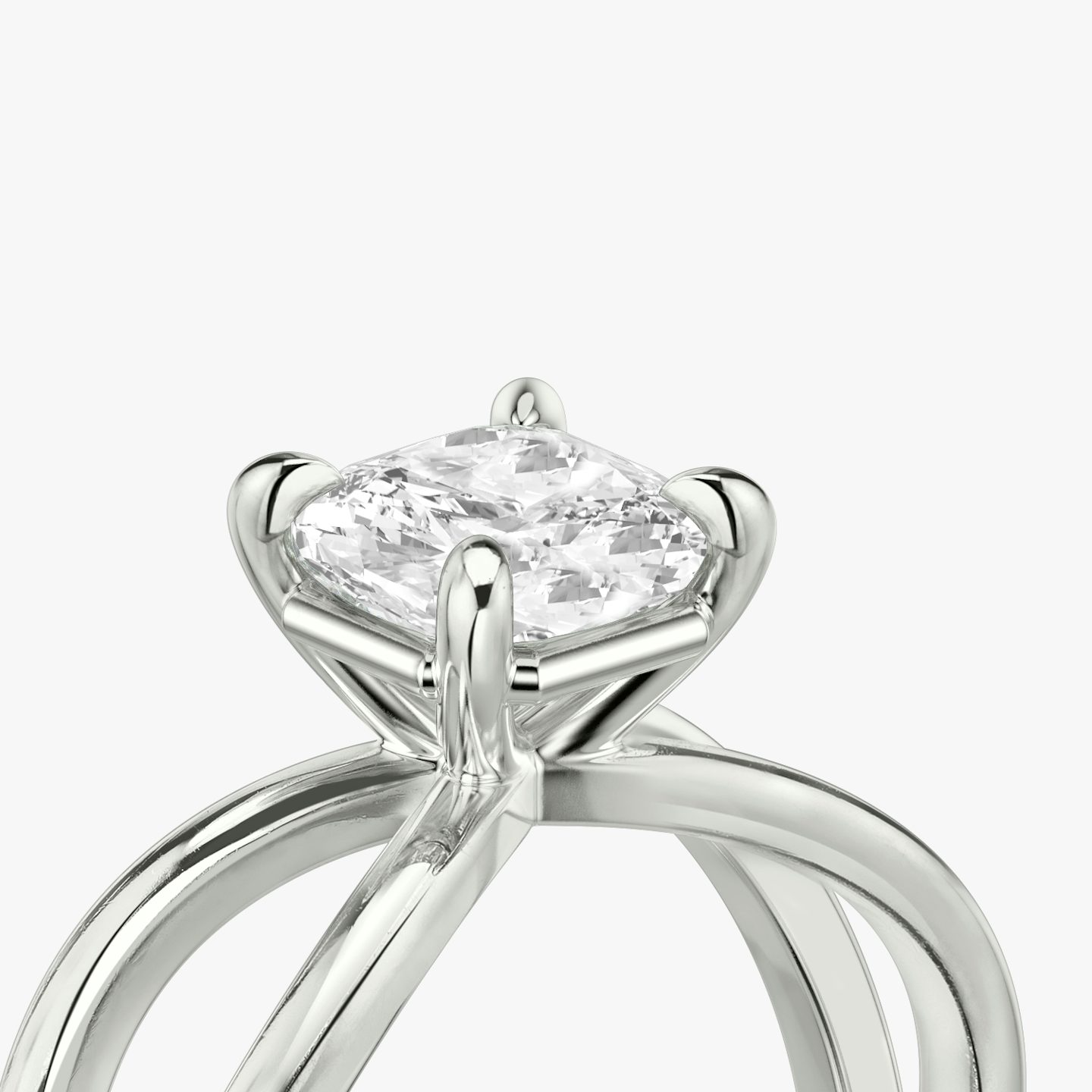 The Duet | Cushion | 18k | White Gold | bandAccent: Plain | diamondOrientation: vertical | caratWeight: other