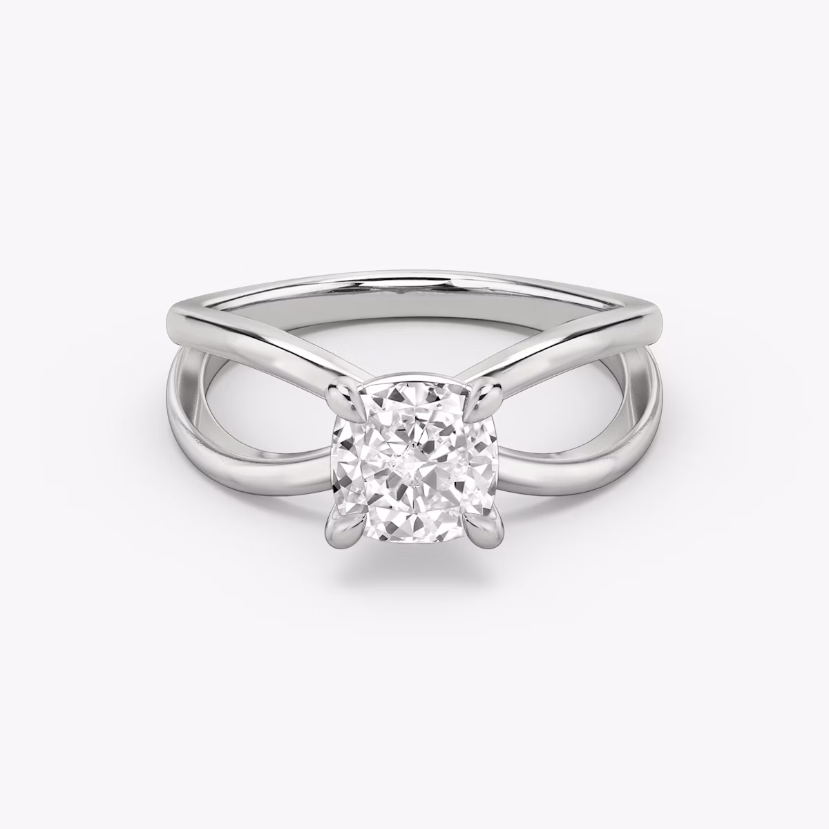 The Duet | Cushion | 18k | White Gold | bandAccent: Plain | diamondOrientation: vertical | caratWeight: other