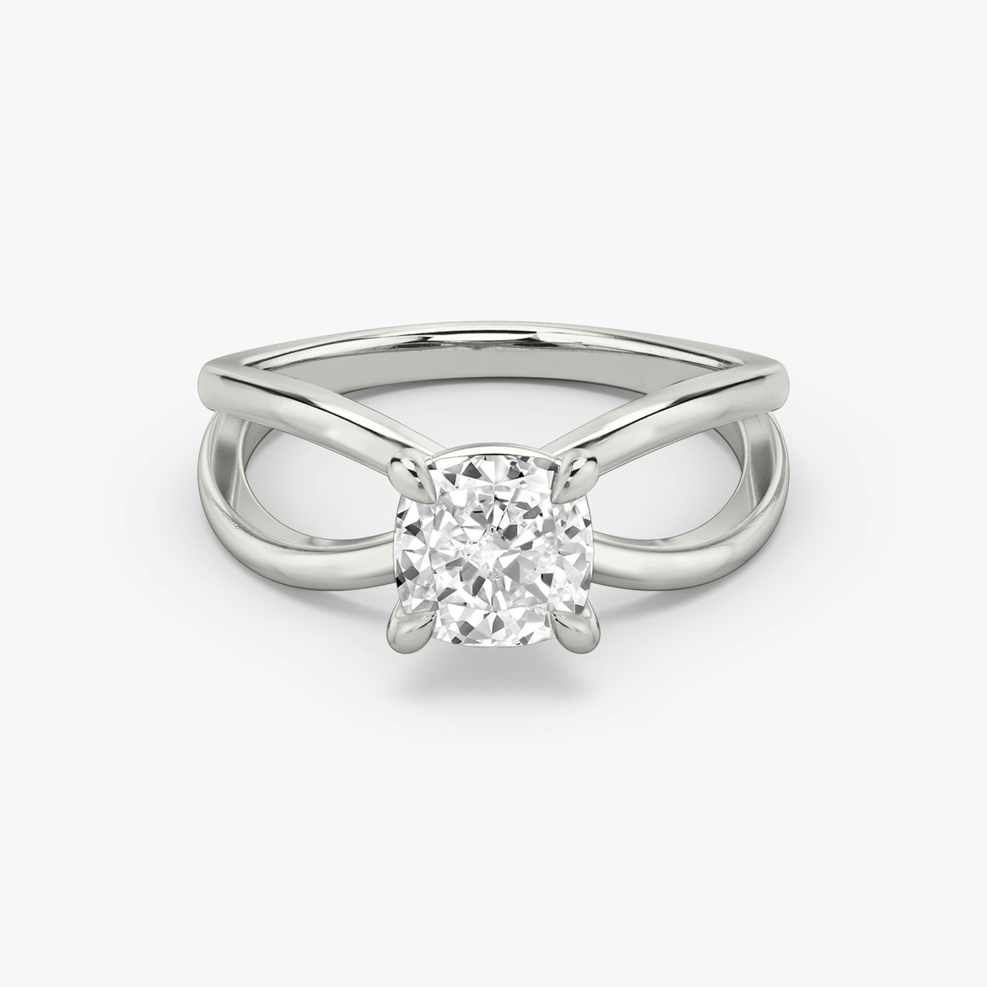 The Duet | Cushion | 18k | White Gold | bandAccent: Plain | diamondOrientation: vertical | caratWeight: other