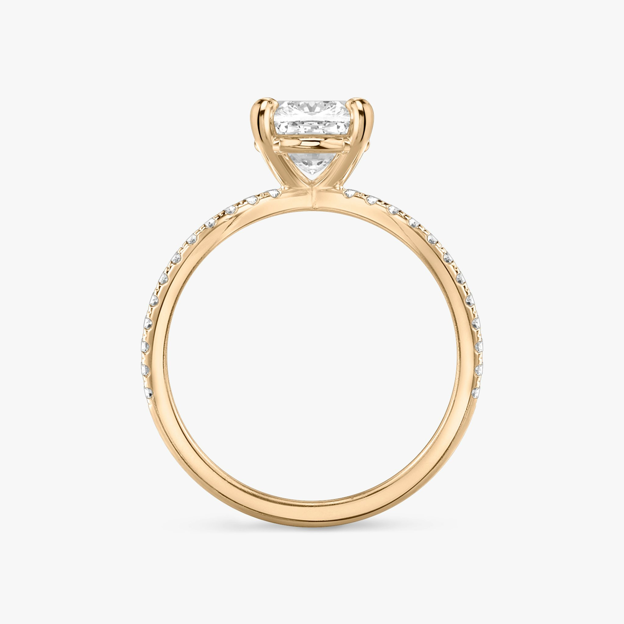 The Duet | Cushion | 14k | Rose Gold | bandAccent: Double pavé | diamondOrientation: vertical | caratWeight: other