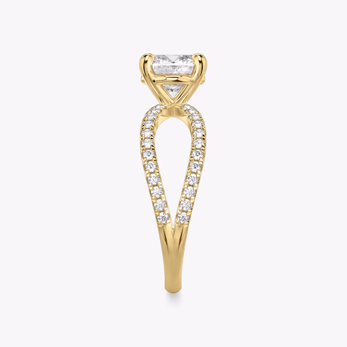 The Duet | Cushion | 18k | Yellow Gold | bandAccent: Double pavé | diamondOrientation: vertical | caratWeight: other
