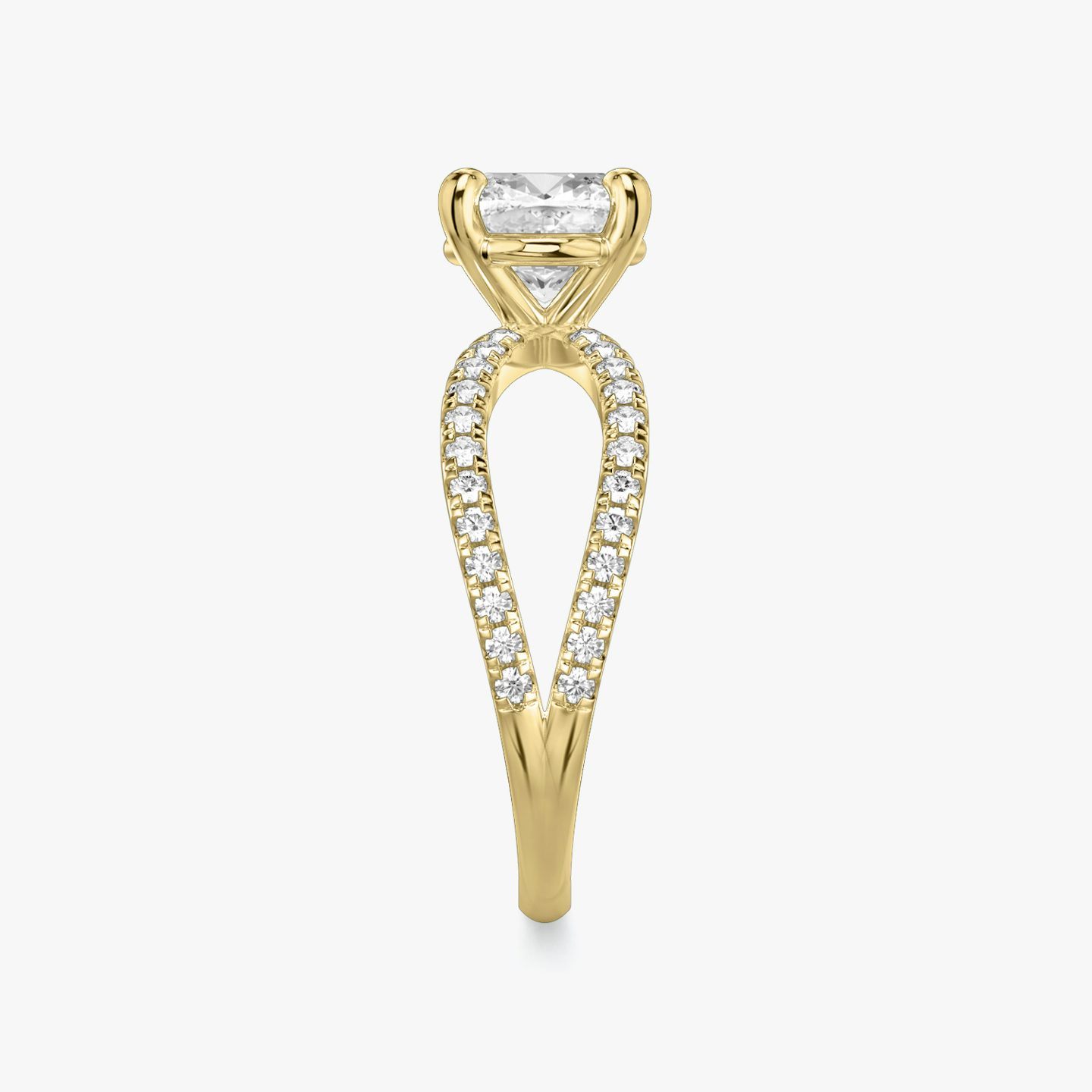 The Duet | Cushion | 18k | Yellow Gold | bandAccent: Double pavé | diamondOrientation: vertical | caratWeight: other