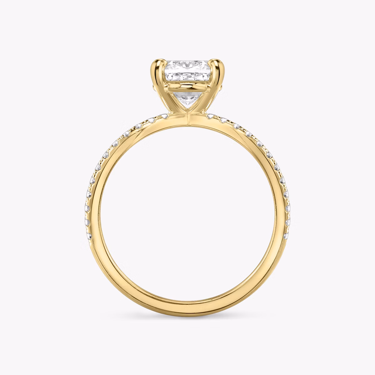 The Duet | Cushion | 18k | Yellow Gold | bandAccent: Double pavé | diamondOrientation: vertical | caratWeight: other