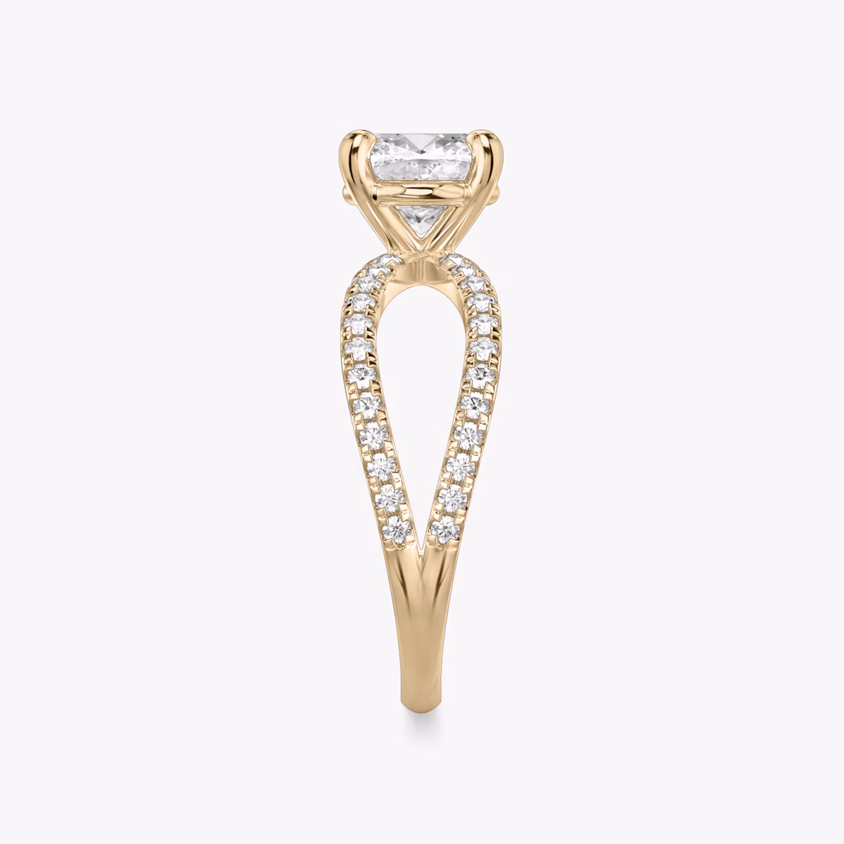 The Duet | Cushion | 14k | Rose Gold | bandAccent: Double pavé | diamondOrientation: vertical | caratWeight: other