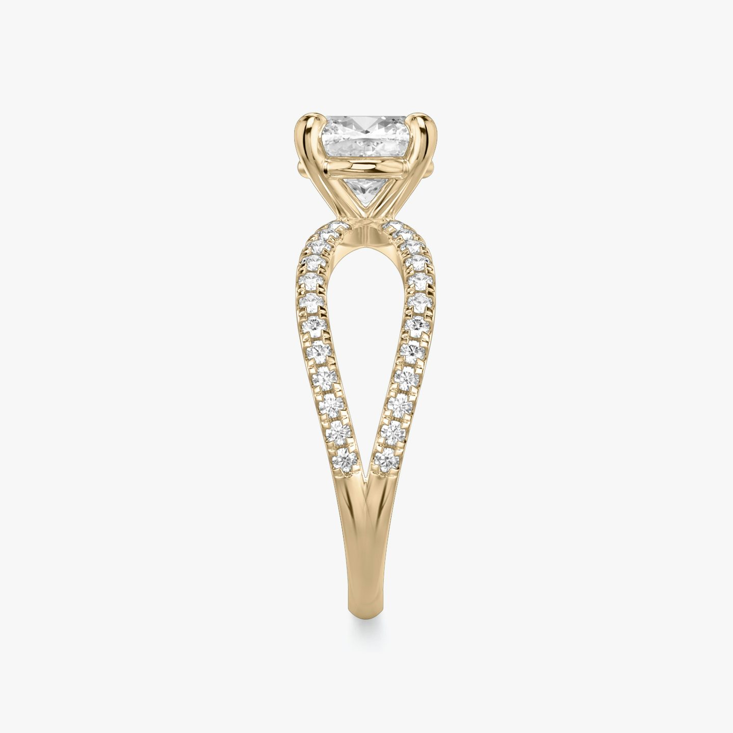 The Duet | Cushion | 14k | Rose Gold | bandAccent: Double pavé | diamondOrientation: vertical | caratWeight: other