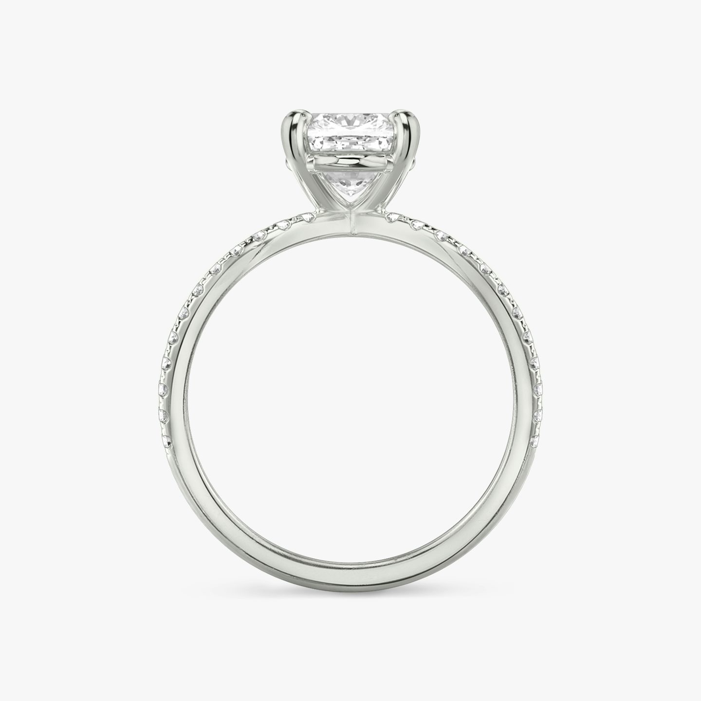 The Duet | Cushion | Platinum | bandAccent: Double pavé | diamondOrientation: vertical | caratWeight: other