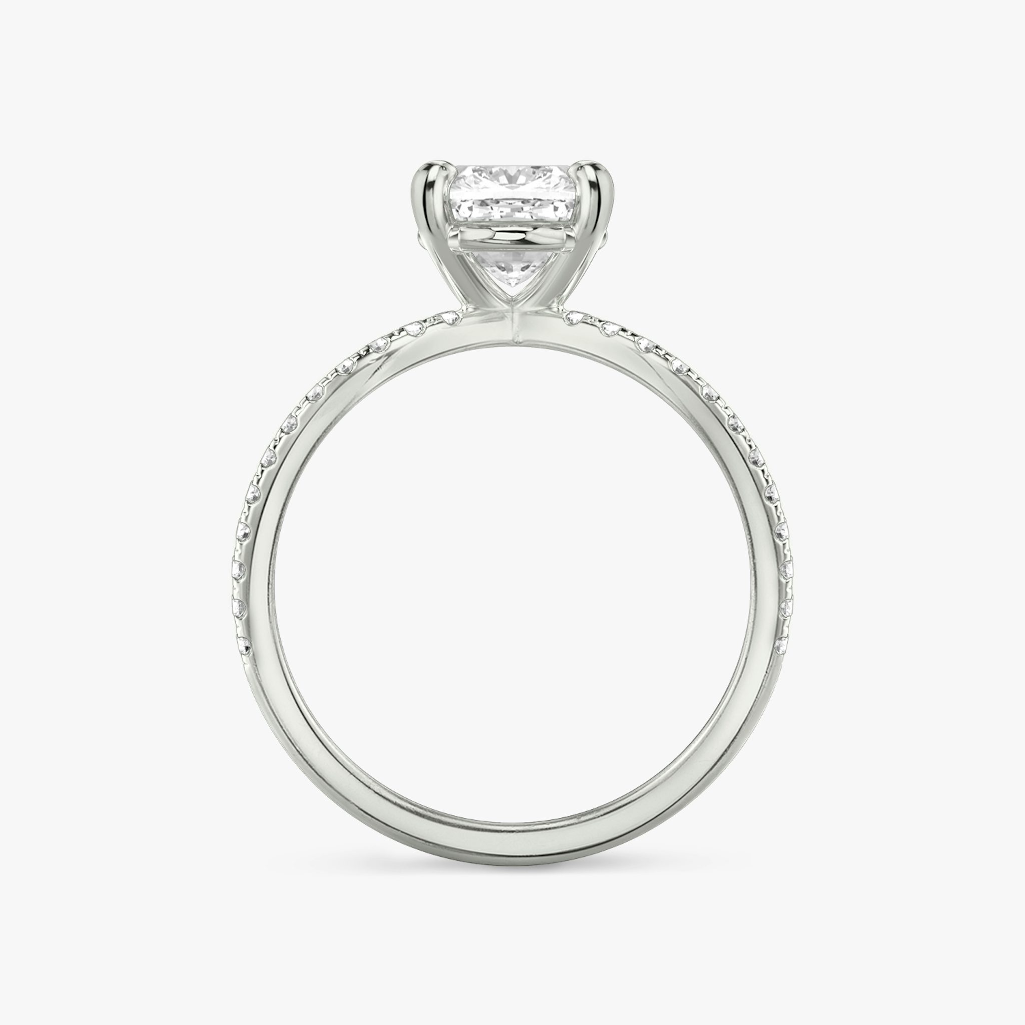 The Duet | Cushion | Platinum | bandAccent: Double pavé | diamondOrientation: vertical | caratWeight: other