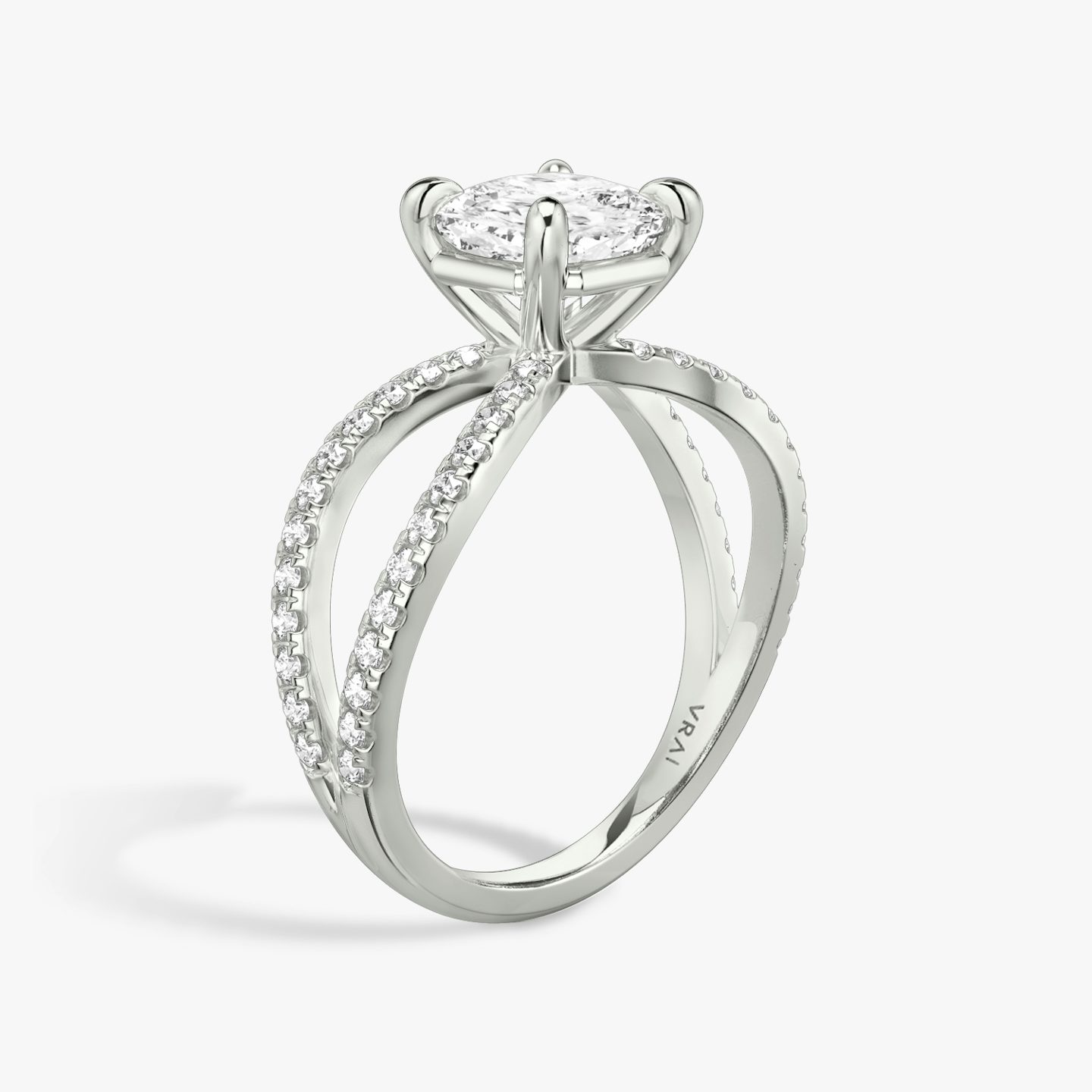 The Duet | Cushion | Platinum | bandAccent: Double pavé | diamondOrientation: vertical | caratWeight: other