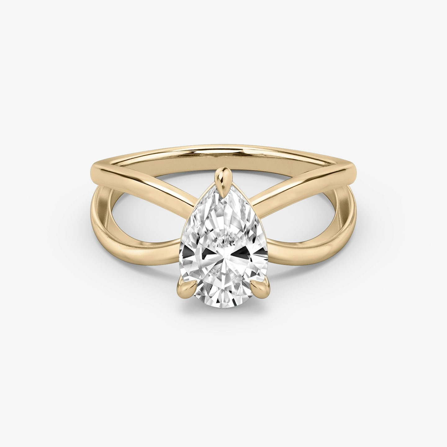The Duet | Pear | 14k | Rose Gold | bandAccent: Plain | diamondOrientation: vertical | caratWeight: other