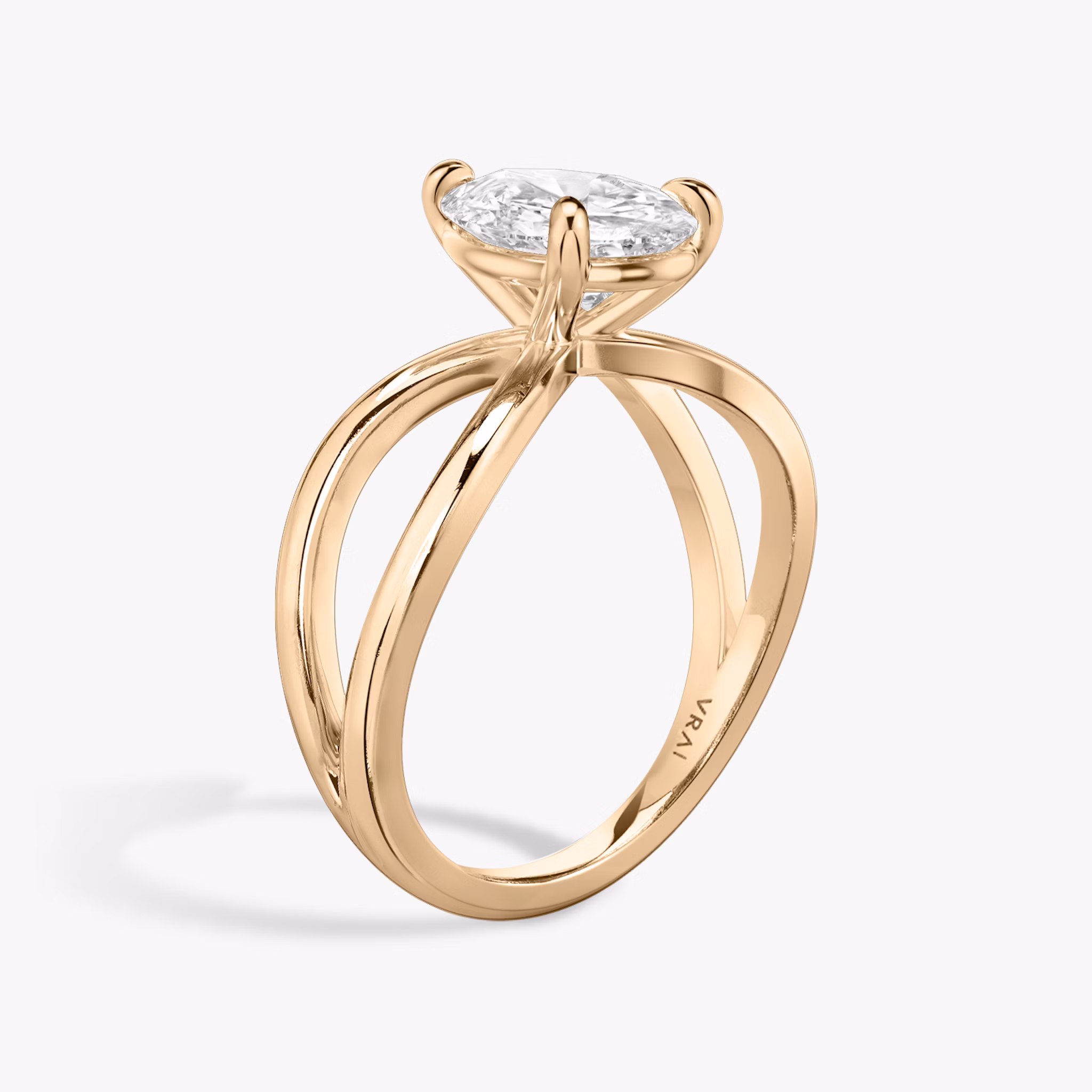 The Duet | Pear | 14k | Rose Gold | bandAccent: Plain | diamondOrientation: vertical | caratWeight: other