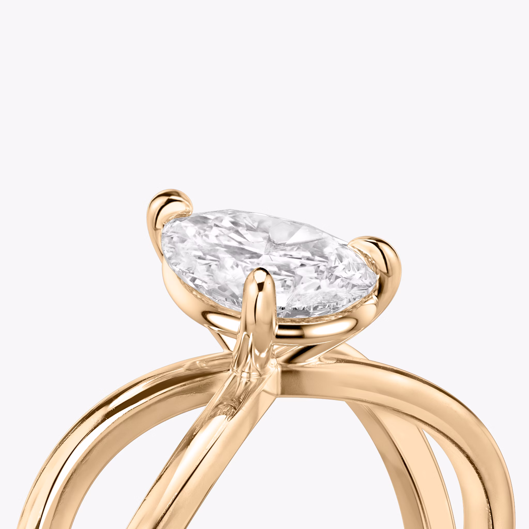 The Duet | Pear | 14k | Rose Gold | bandAccent: Plain | diamondOrientation: vertical | caratWeight: other