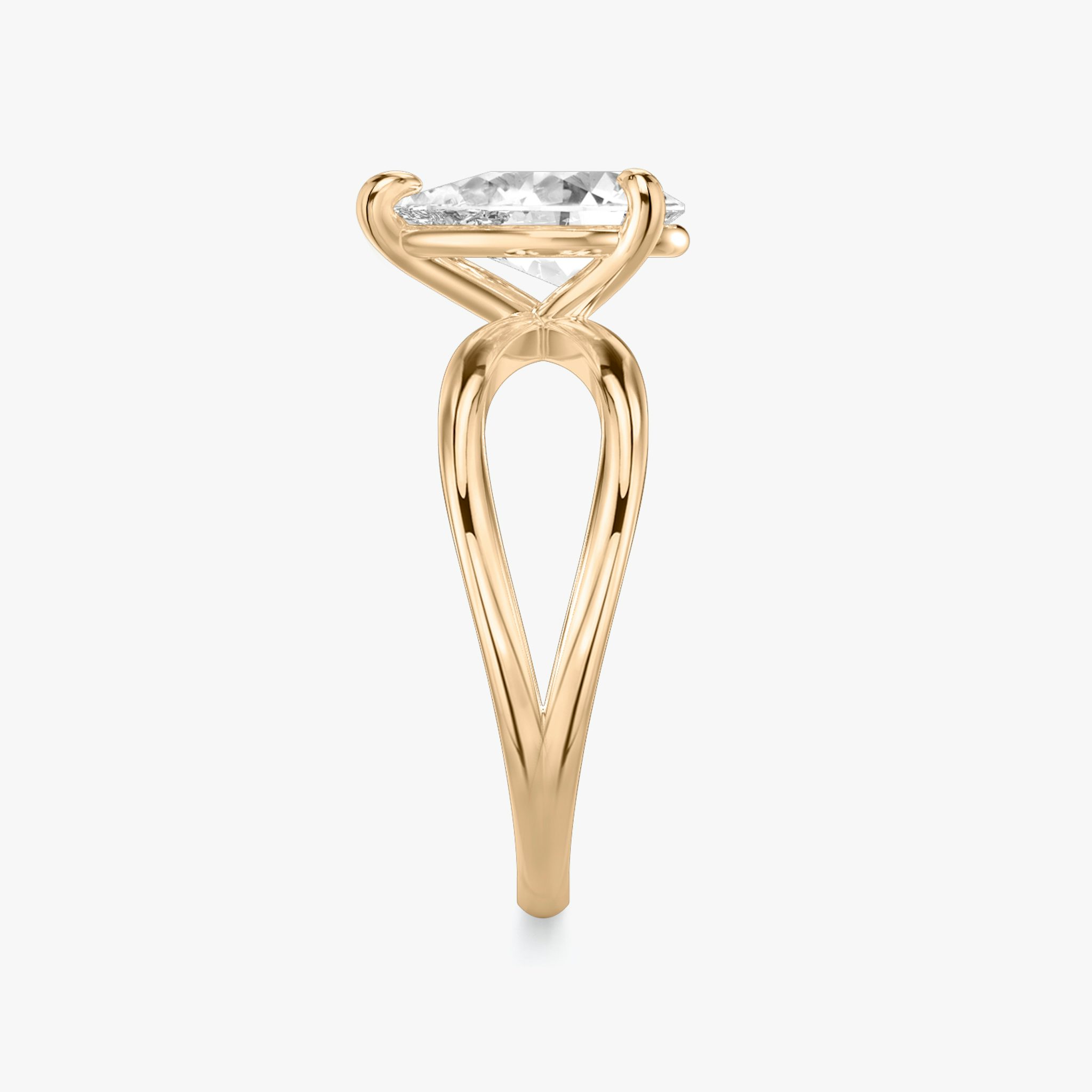 The Duet | Pear | 14k | Rose Gold | bandAccent: Plain | diamondOrientation: vertical | caratWeight: other