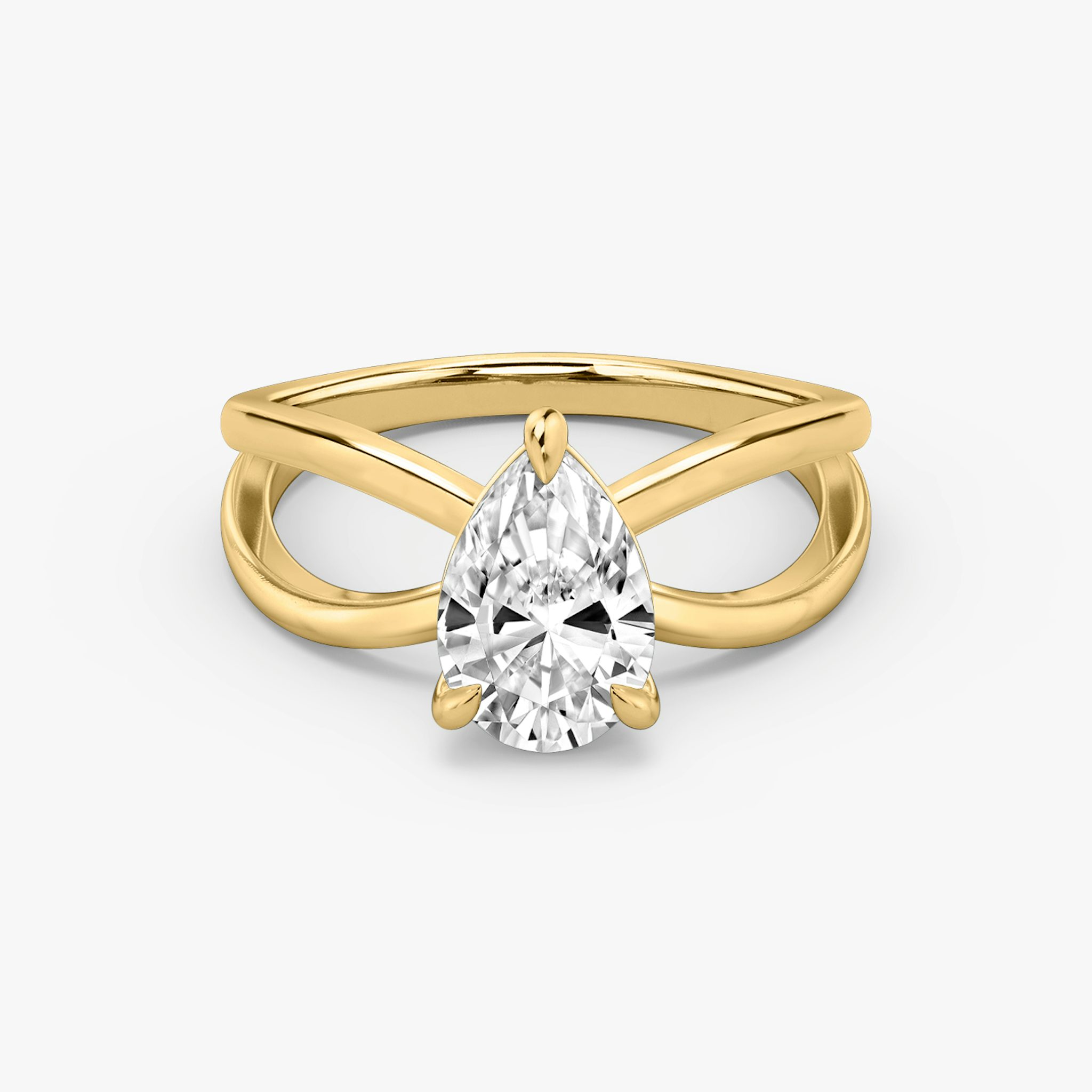 The Duet | Pear | 18k | Yellow Gold | bandAccent: Plain | diamondOrientation: vertical | caratWeight: other