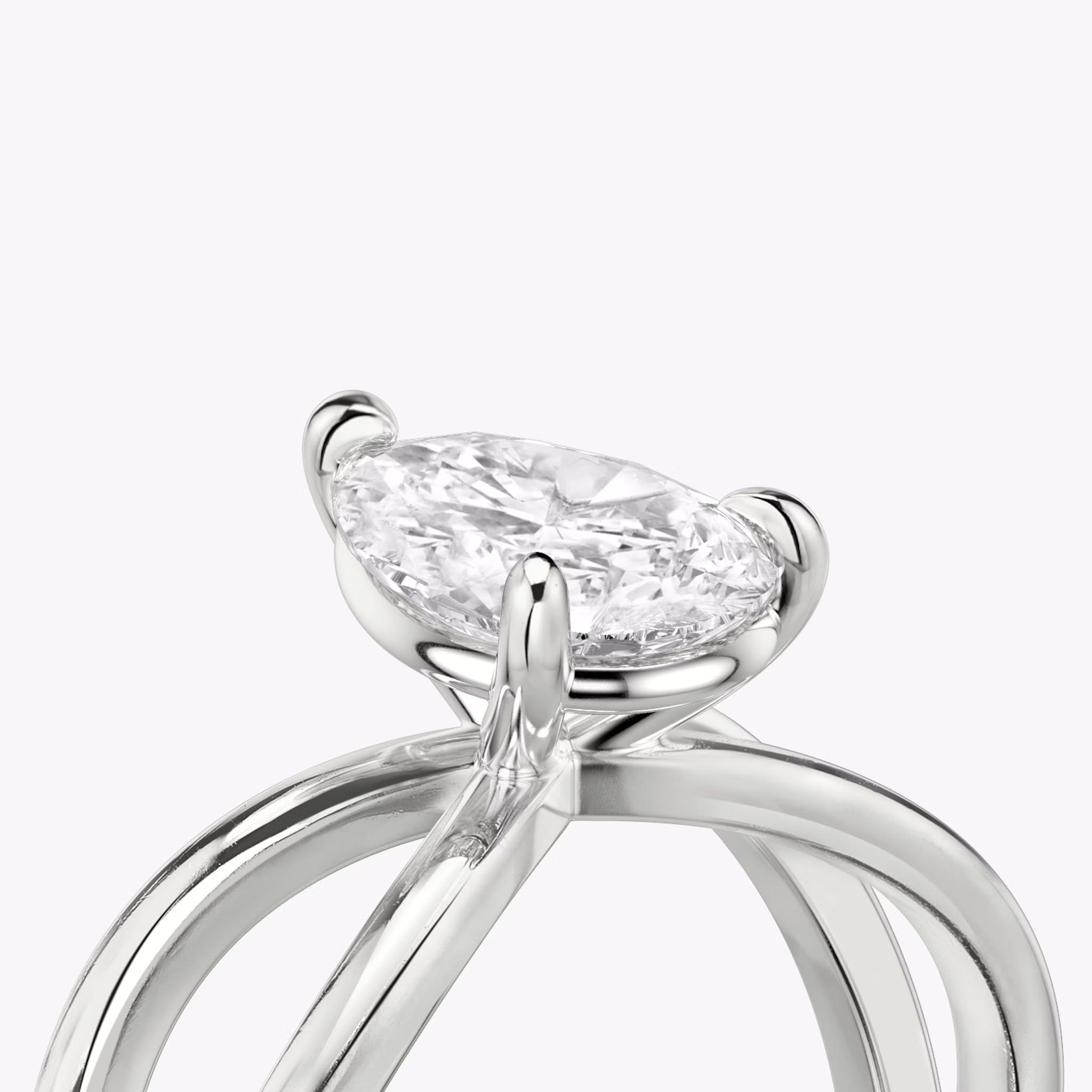 The Duet | Pear | 18k | White Gold | bandAccent: Plain | diamondOrientation: vertical | caratWeight: other