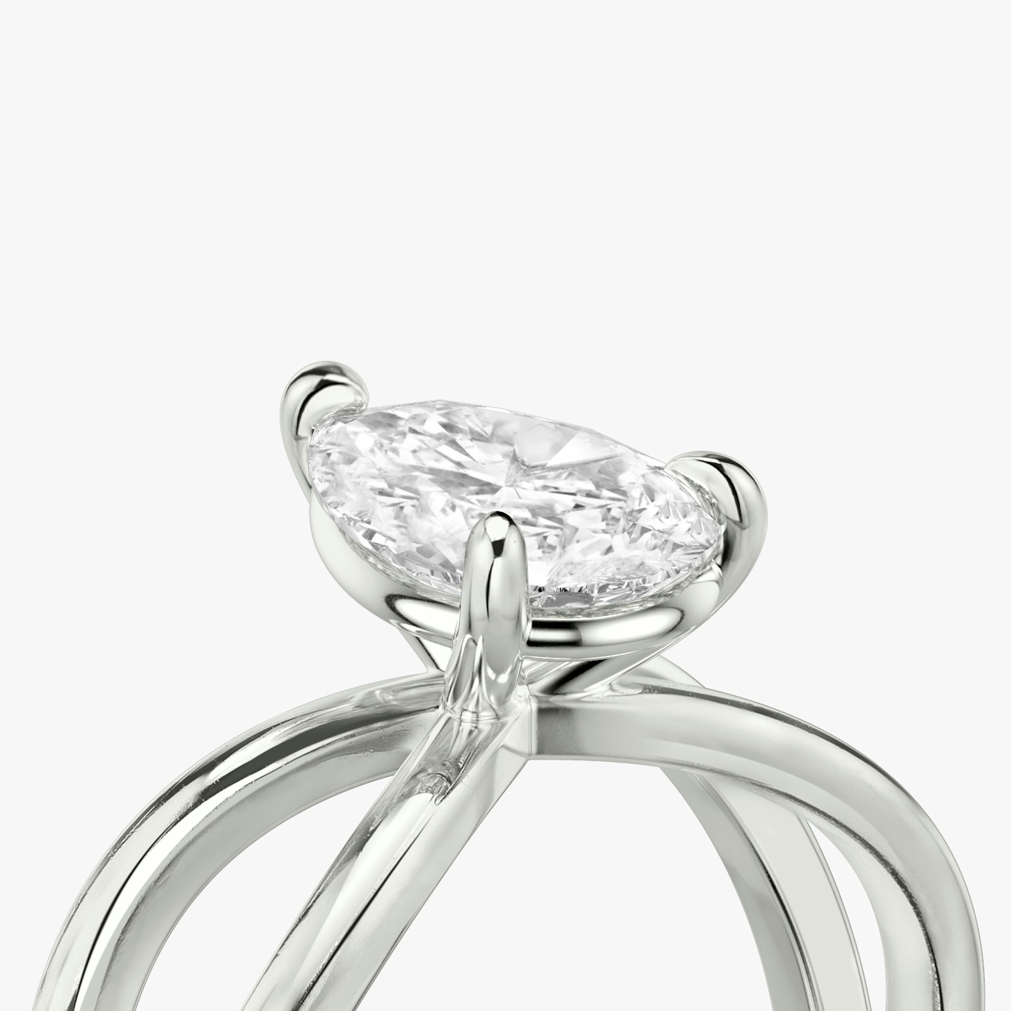 The Duet | Pear | Platinum | bandAccent: Plain | diamondOrientation: vertical | caratWeight: other