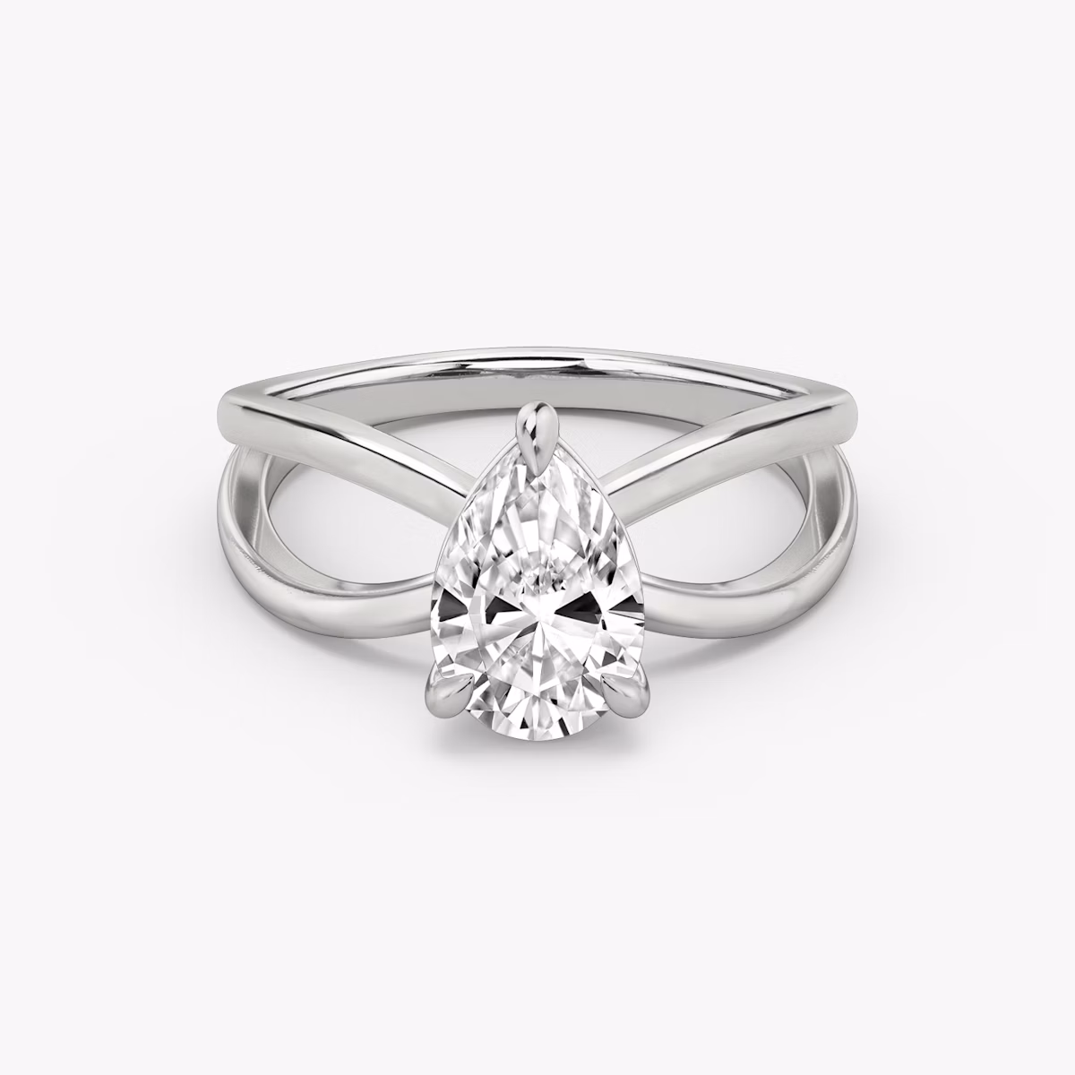 The Duet | Pear | 18k | White Gold | bandAccent: Plain | diamondOrientation: vertical | caratWeight: other