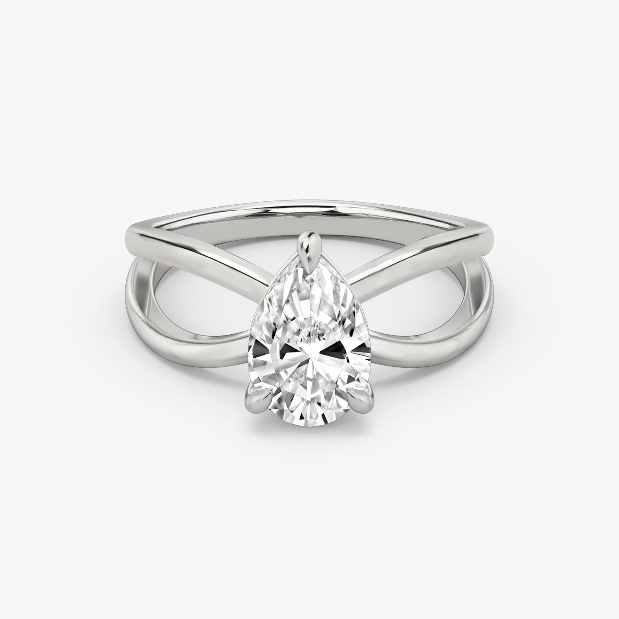 The Duet | Pear | 18k | White Gold | bandAccent: Plain | diamondOrientation: vertical | caratWeight: other