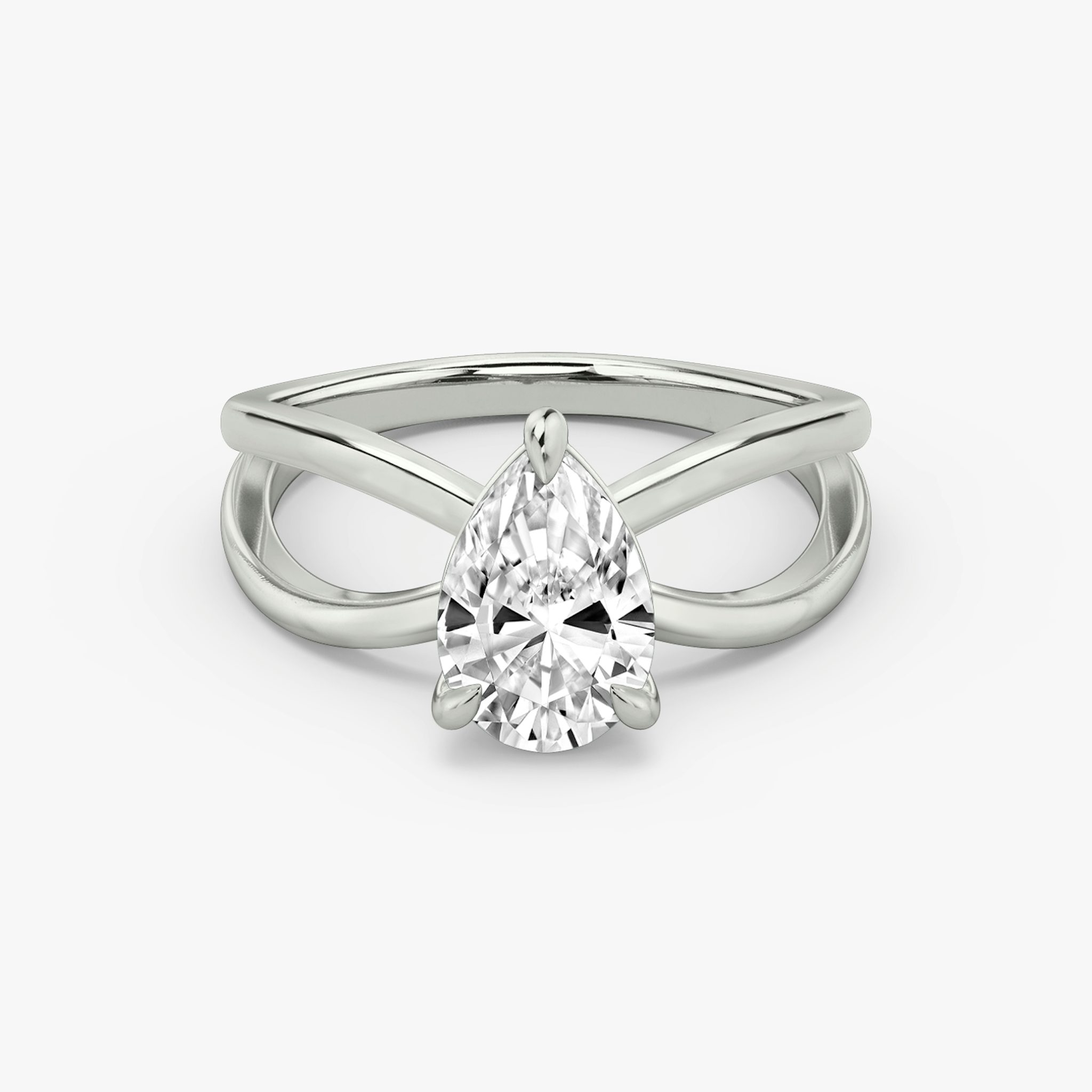 The Duet | Pear | 18k | White Gold | bandAccent: Plain | diamondOrientation: vertical | caratWeight: other