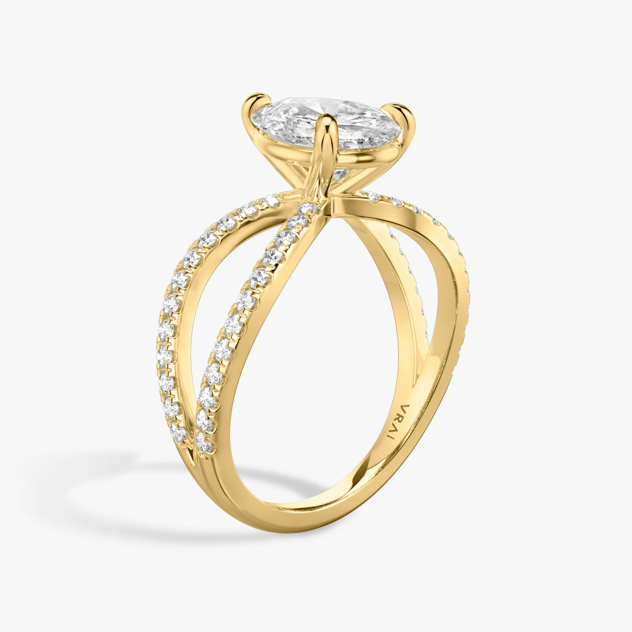 The Duet | Pear | 18k | Yellow Gold | bandAccent: Double pavé | diamondOrientation: vertical | caratWeight: other