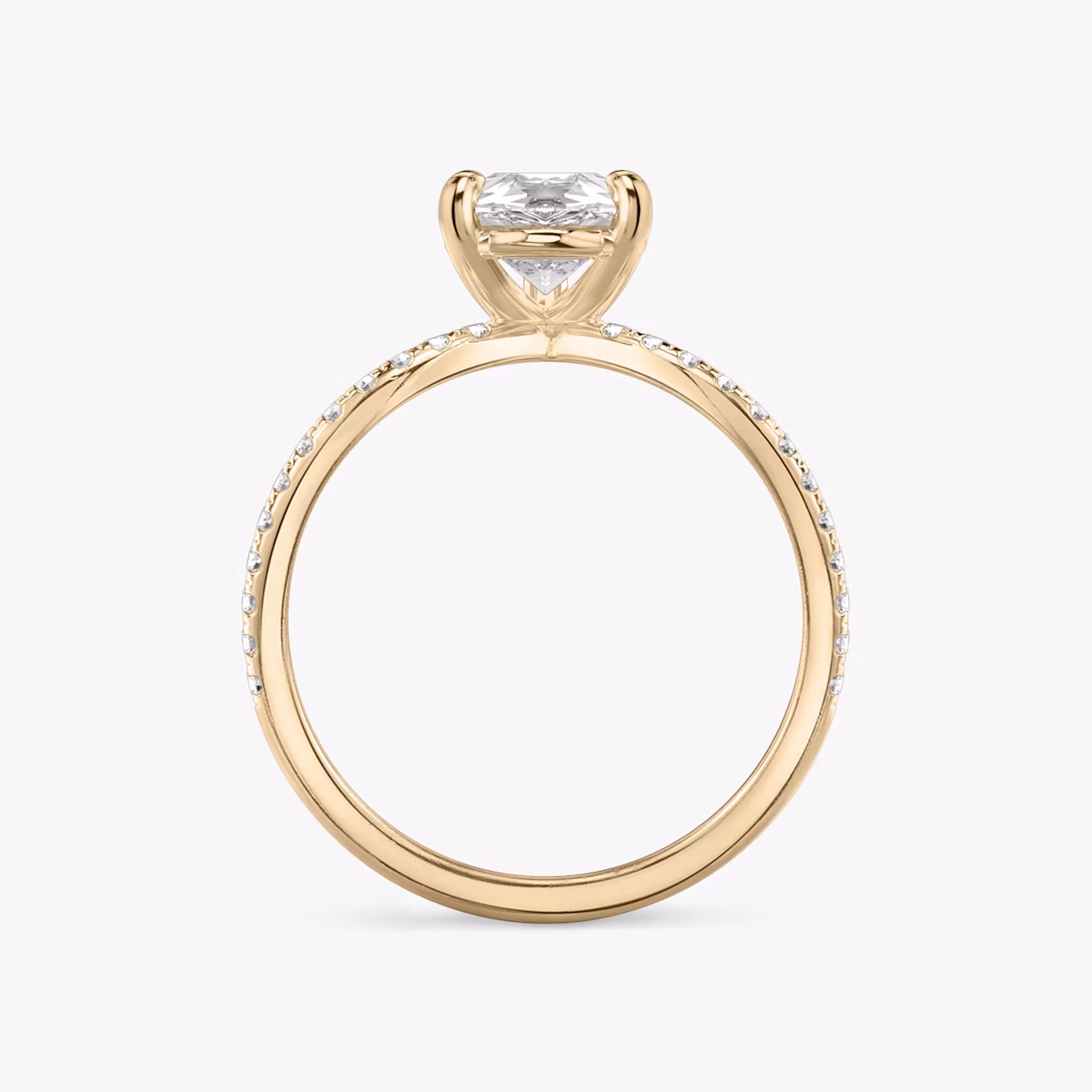The Duet | Pear | 14k | Rose Gold | bandAccent: Double pavé | diamondOrientation: vertical | caratWeight: other