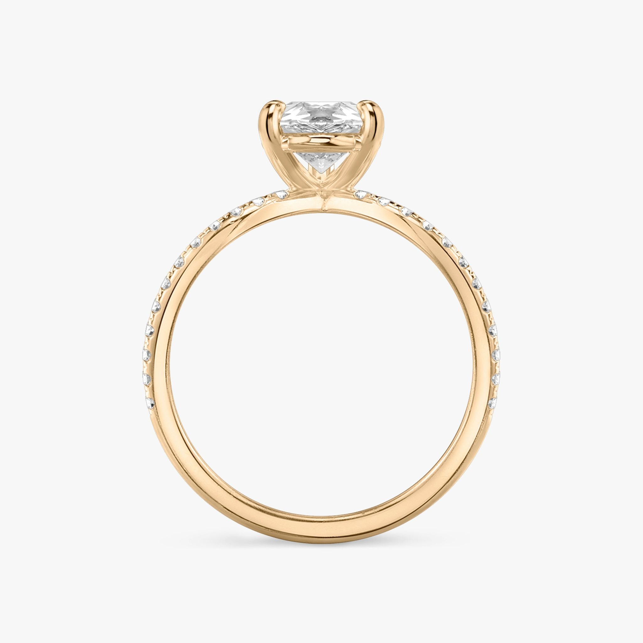 The Duet | Pear | 14k | Rose Gold | bandAccent: Double pavé | diamondOrientation: vertical | caratWeight: other