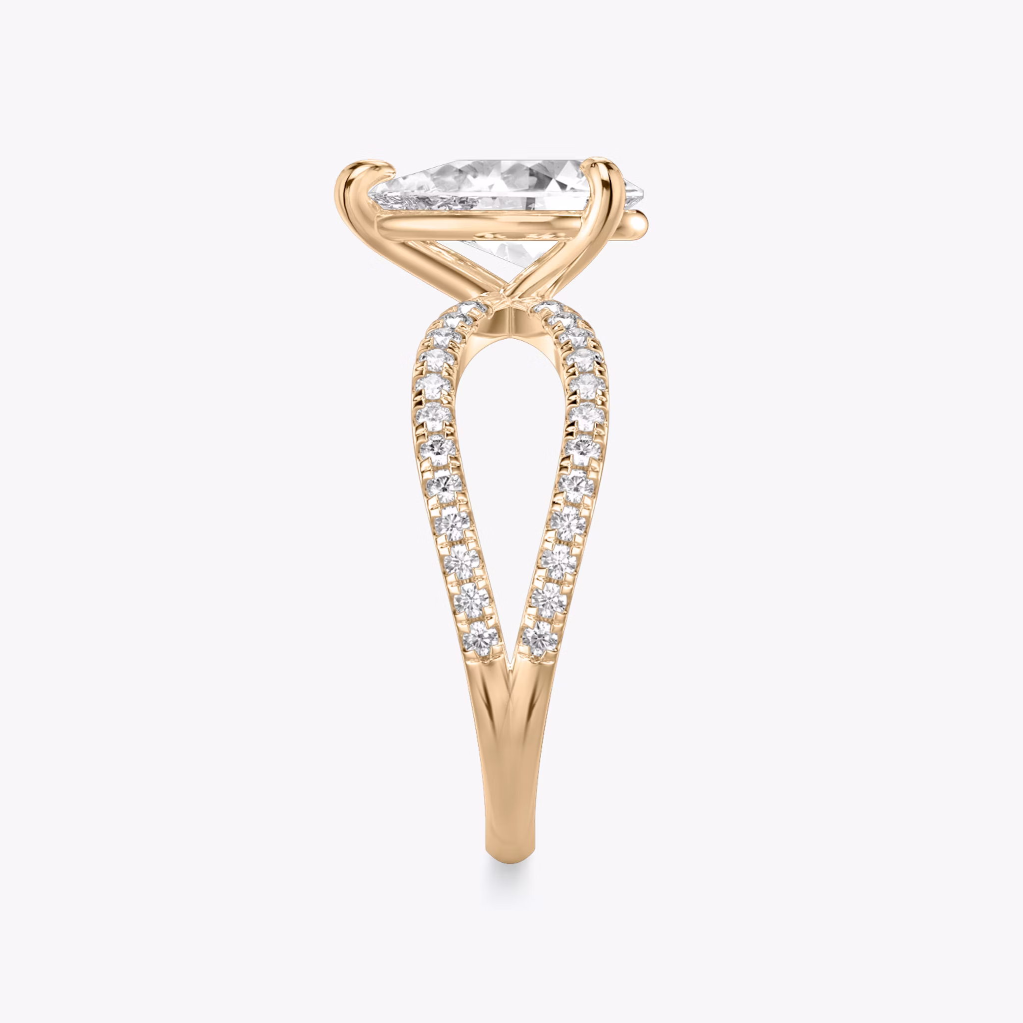 The Duet | Pear | 14k | Rose Gold | bandAccent: Double pavé | diamondOrientation: vertical | caratWeight: other