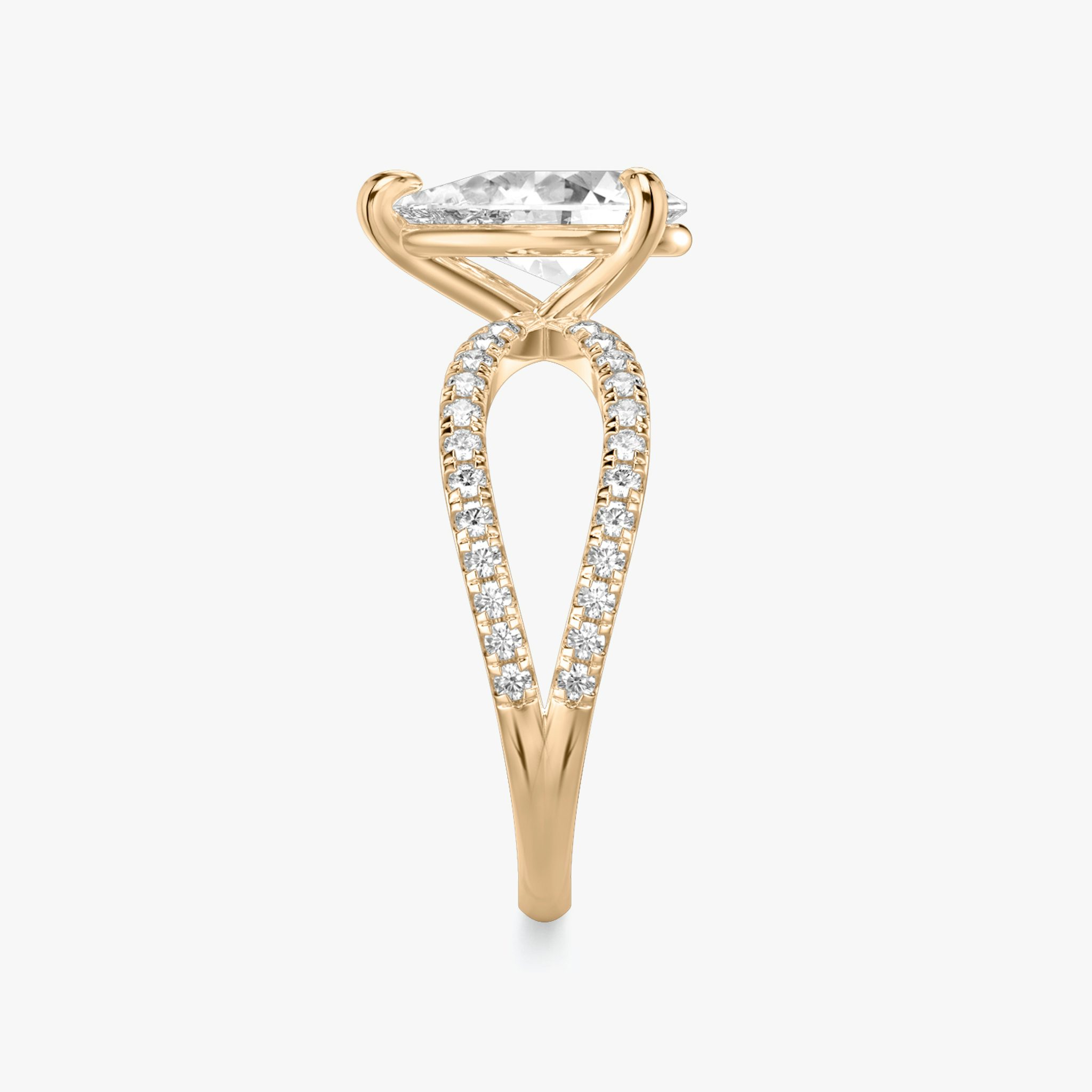 The Duet | Pear | 14k | Rose Gold | bandAccent: Double pavé | diamondOrientation: vertical | caratWeight: other