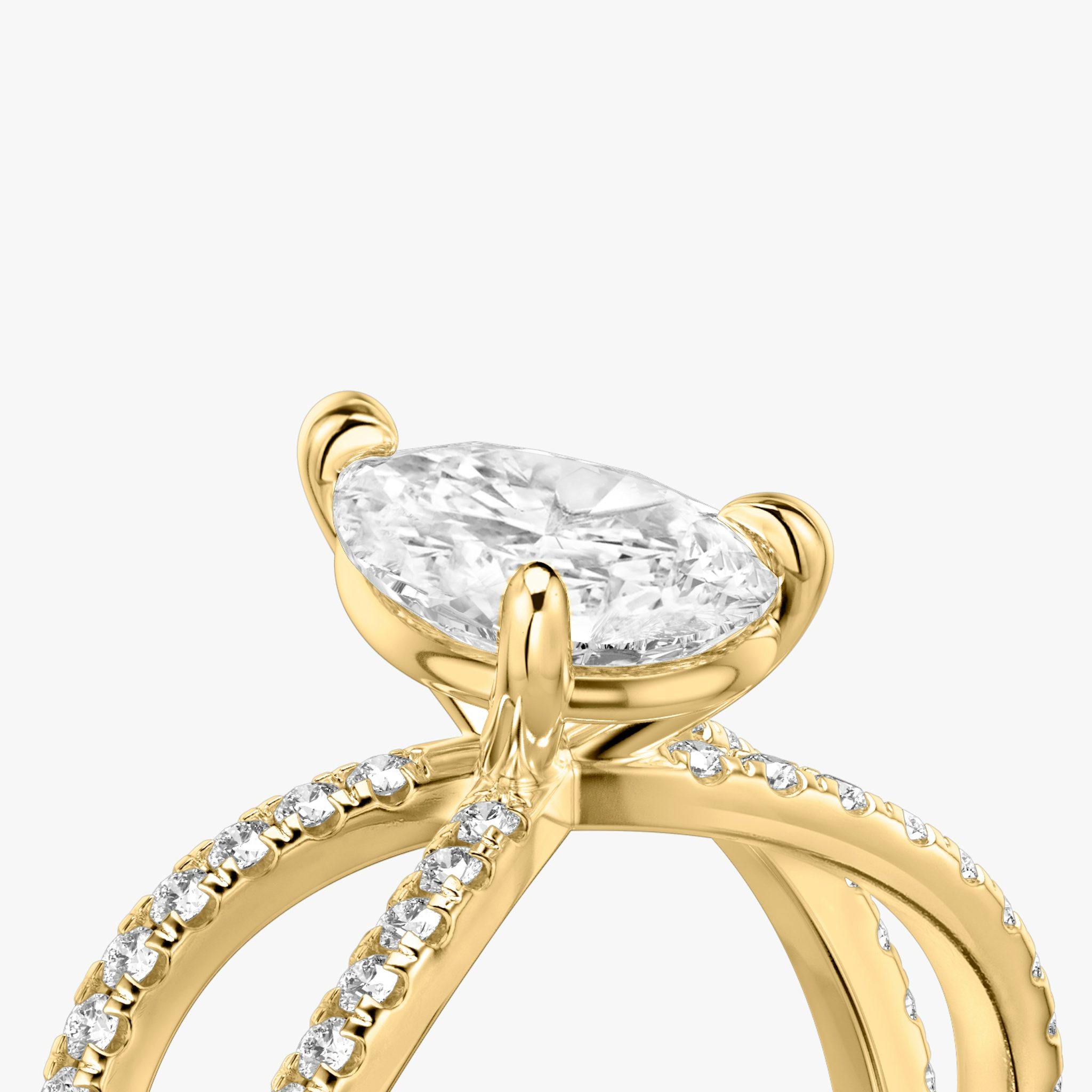 The Duet | Pear | 18k | Yellow Gold | bandAccent: Double pavé | diamondOrientation: vertical | caratWeight: other